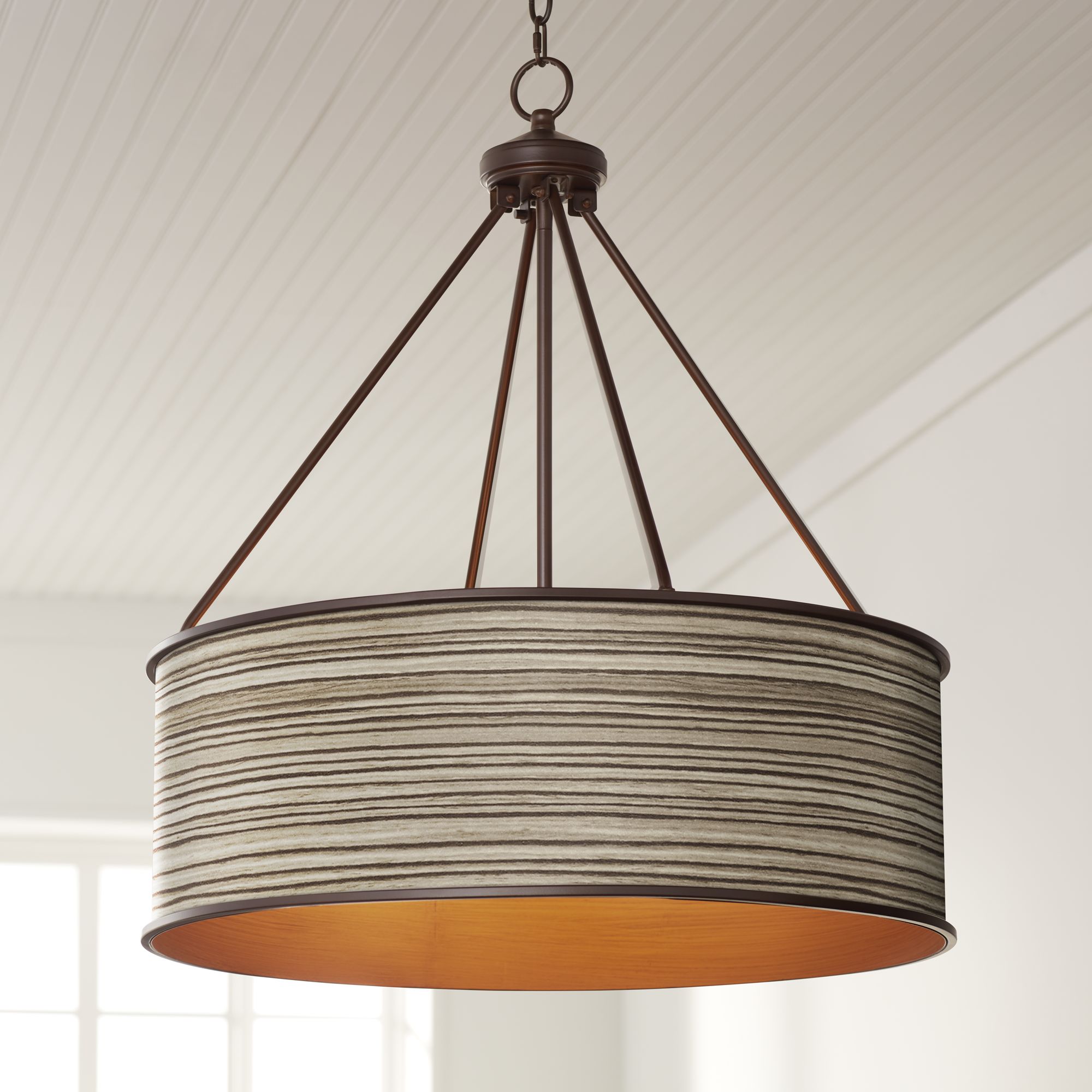 Cedar Zebrawood Yulie 24 3/4" Wide Bronze Pendant Light