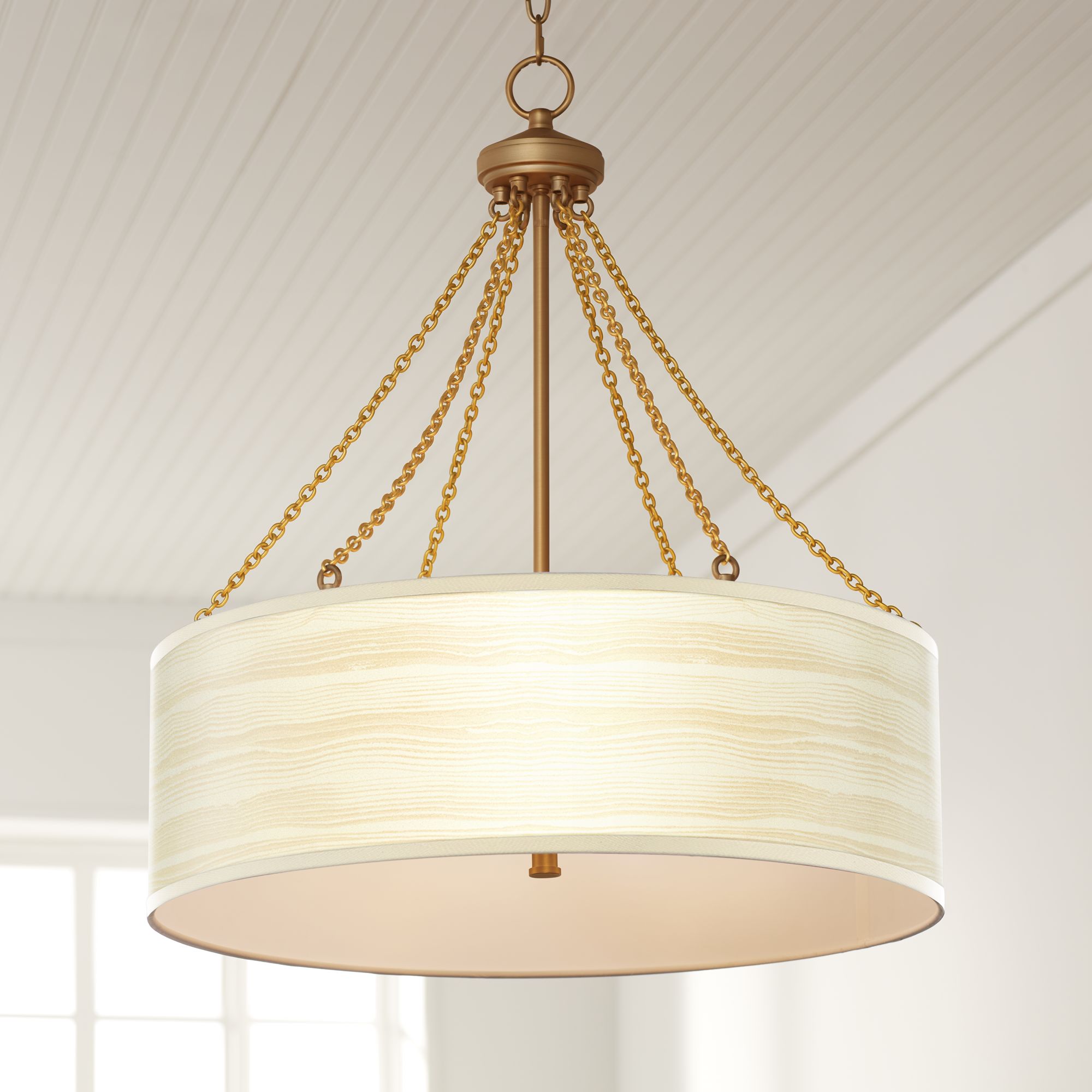 Birch Blonde Dana Antique Brass Pendant Light