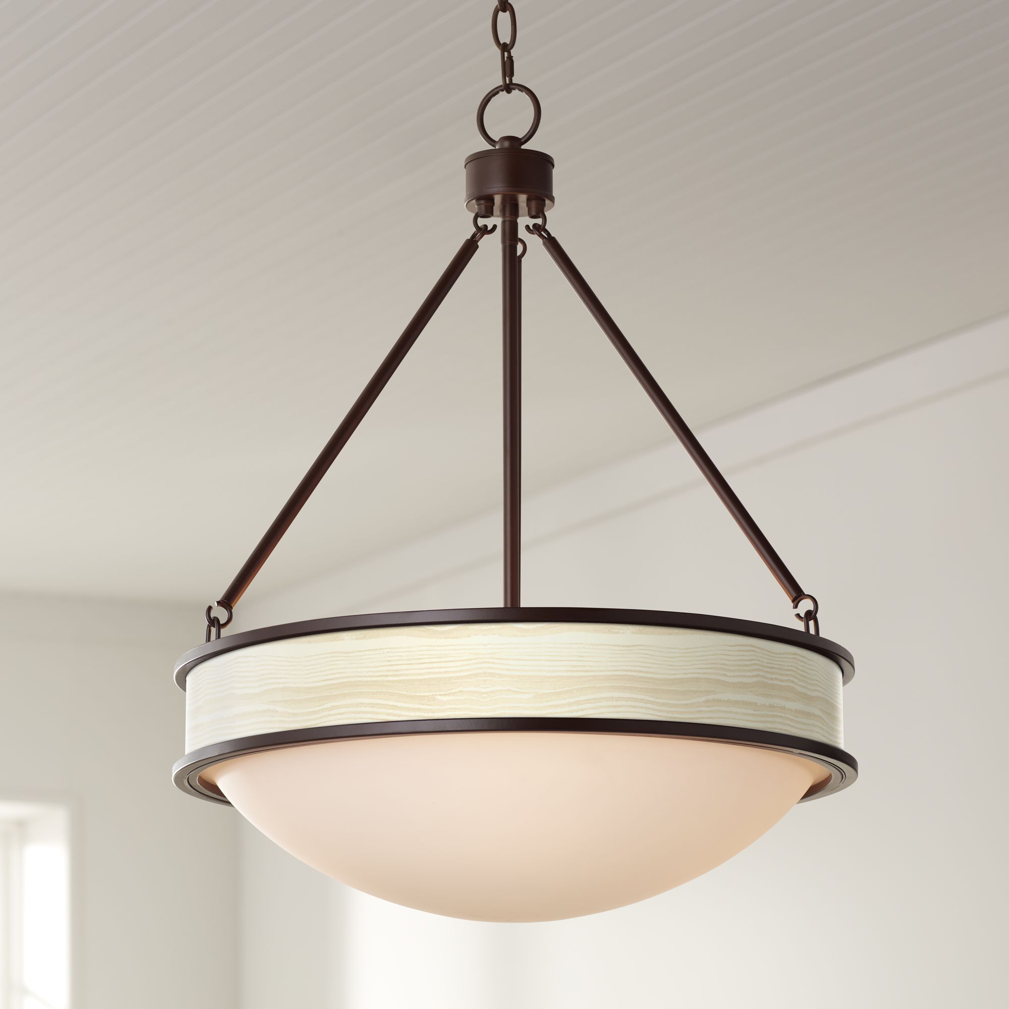 Birch Blonde Lamont 20 1/2" Wide Bronze Pendant Light