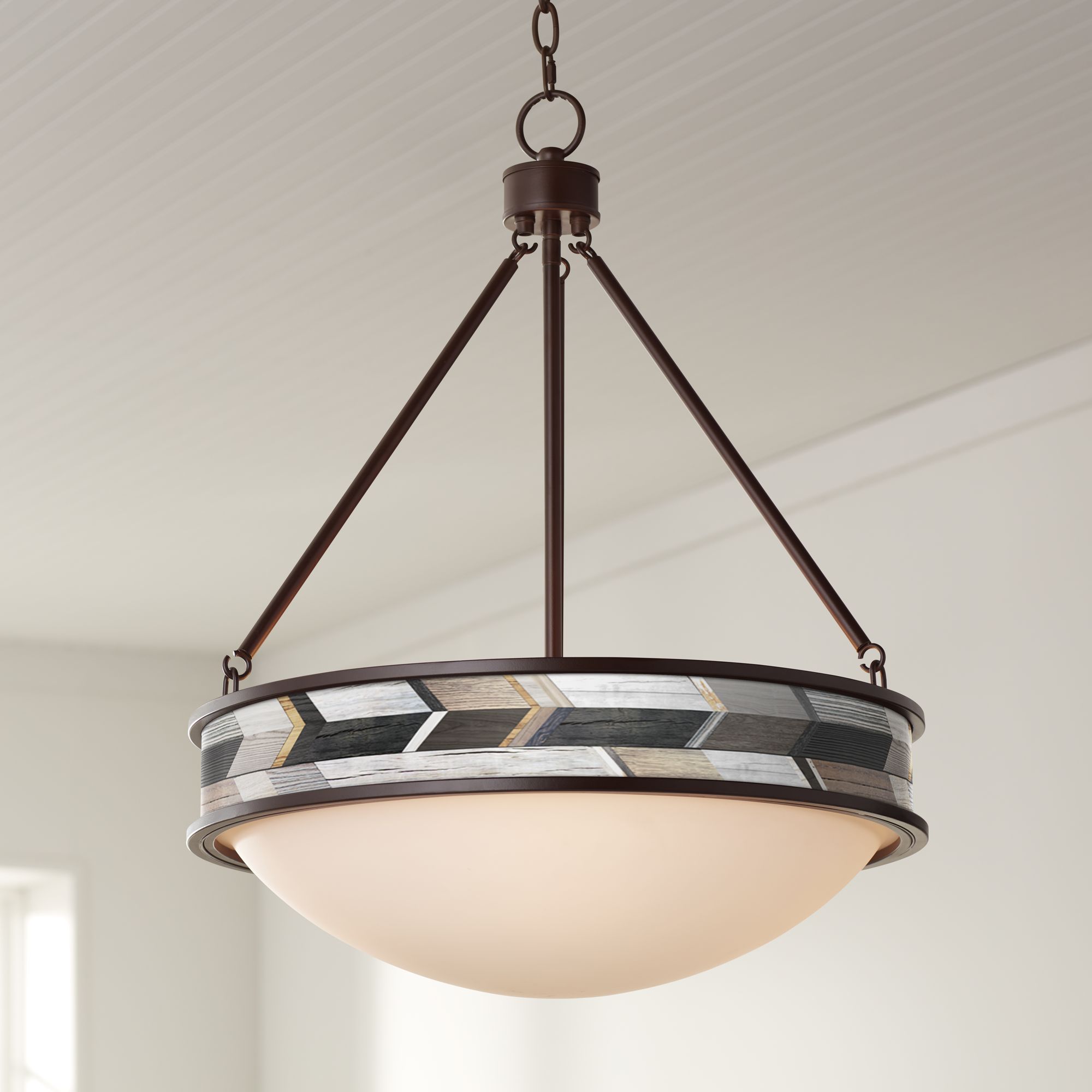 Woodwork Arrows Lamont 20 1/2" Wide Bronze Pendant Light