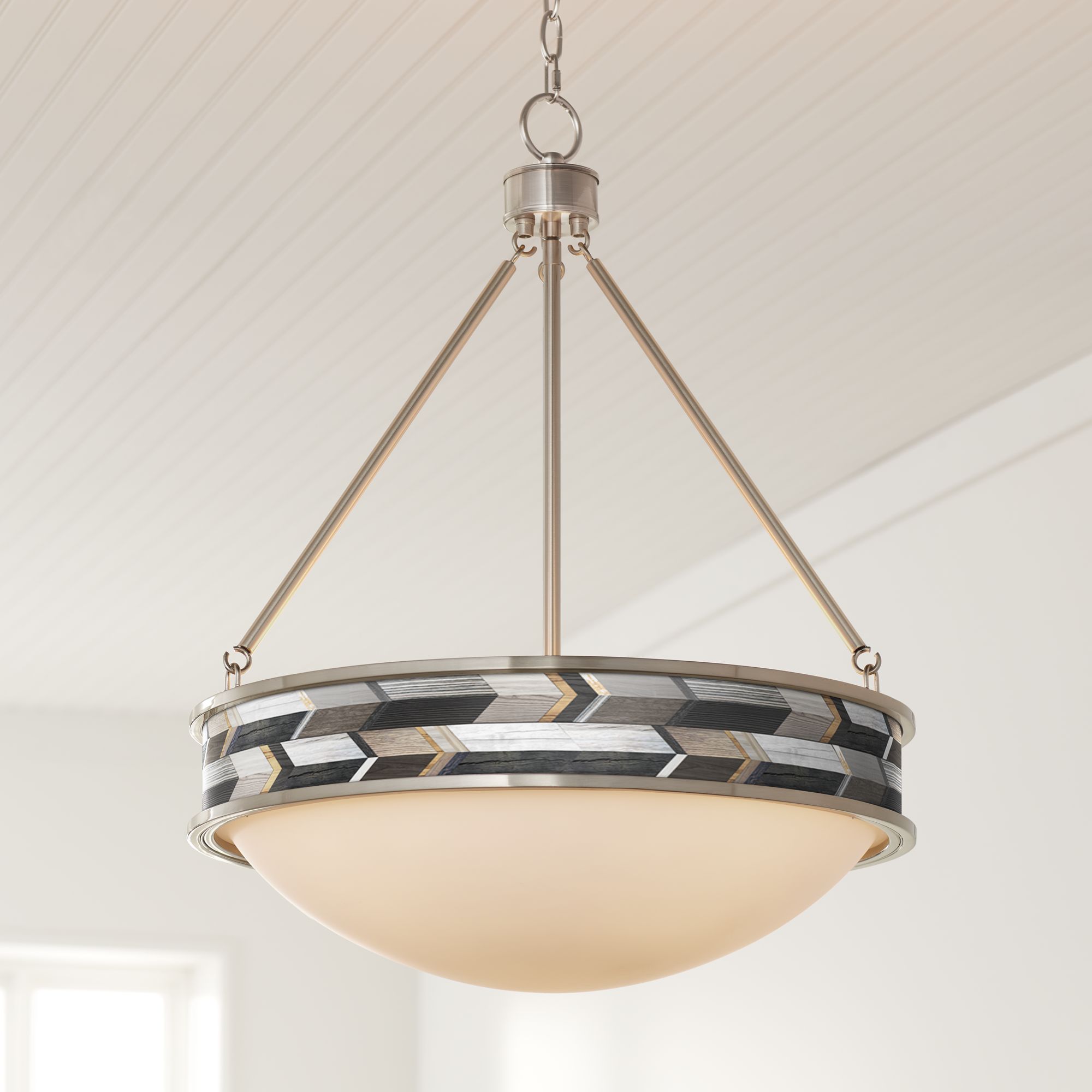 Woodwork Arrows 20 1/2" Wide Brushed Nickel Pendant Light