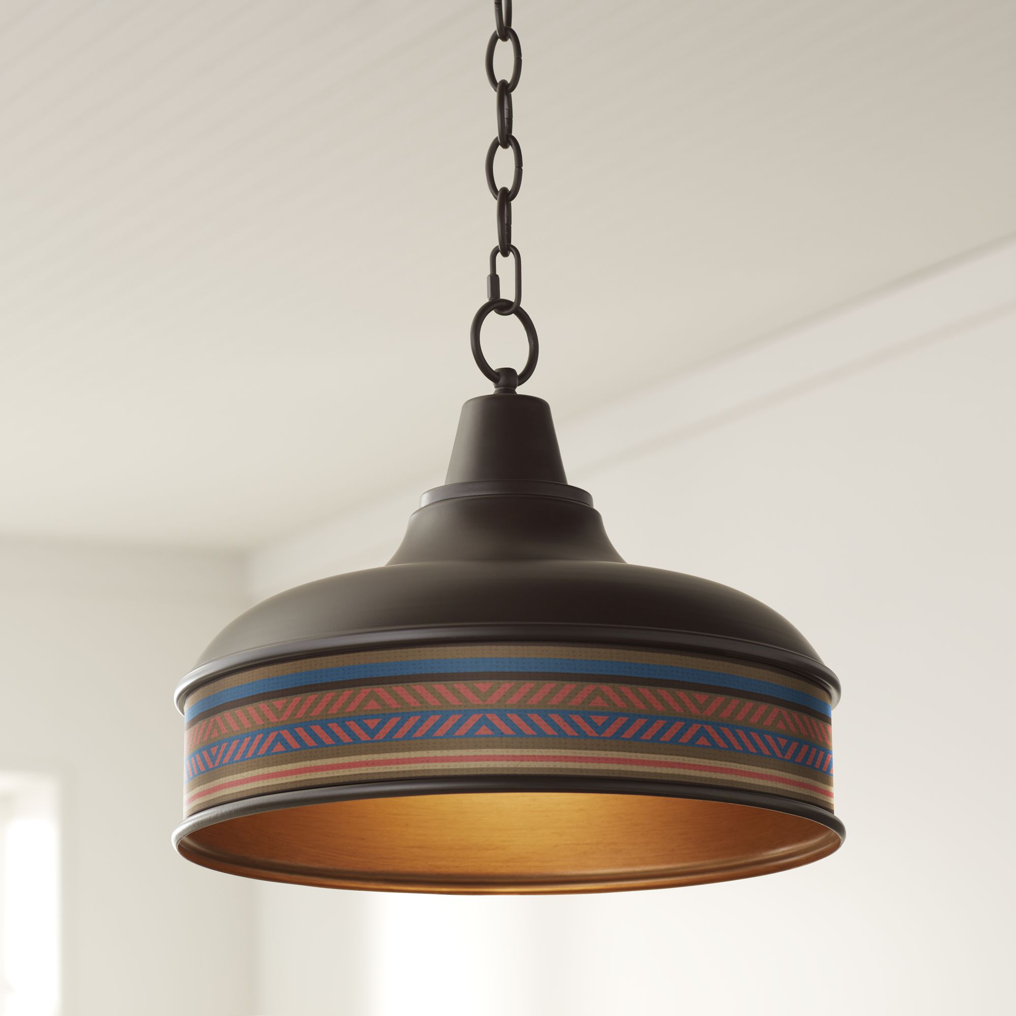 Southwest Bay Benson 15" Wide Bronze Pendant Light