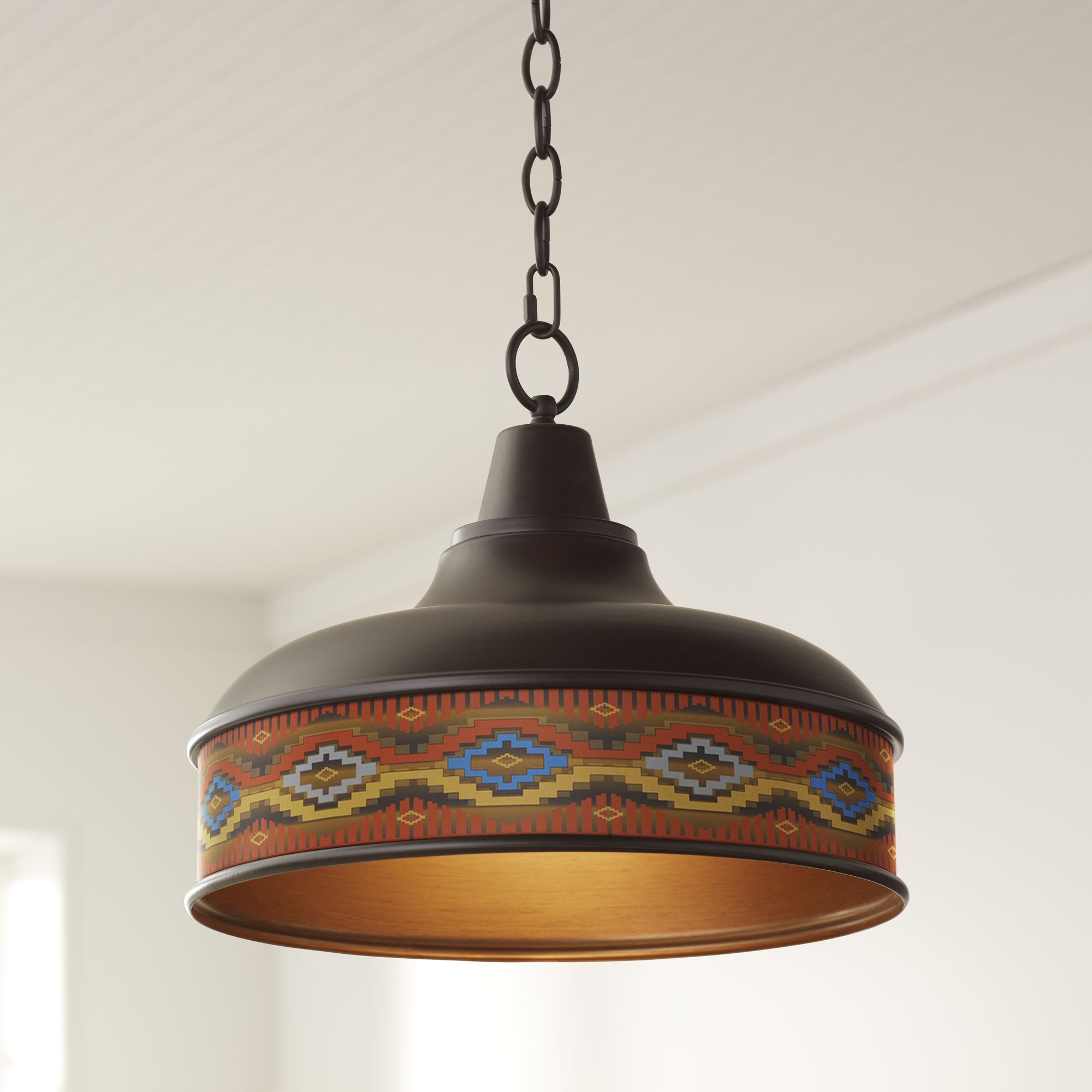 Southwest Handwork 15" Wide Benson Bronze Pendant Light