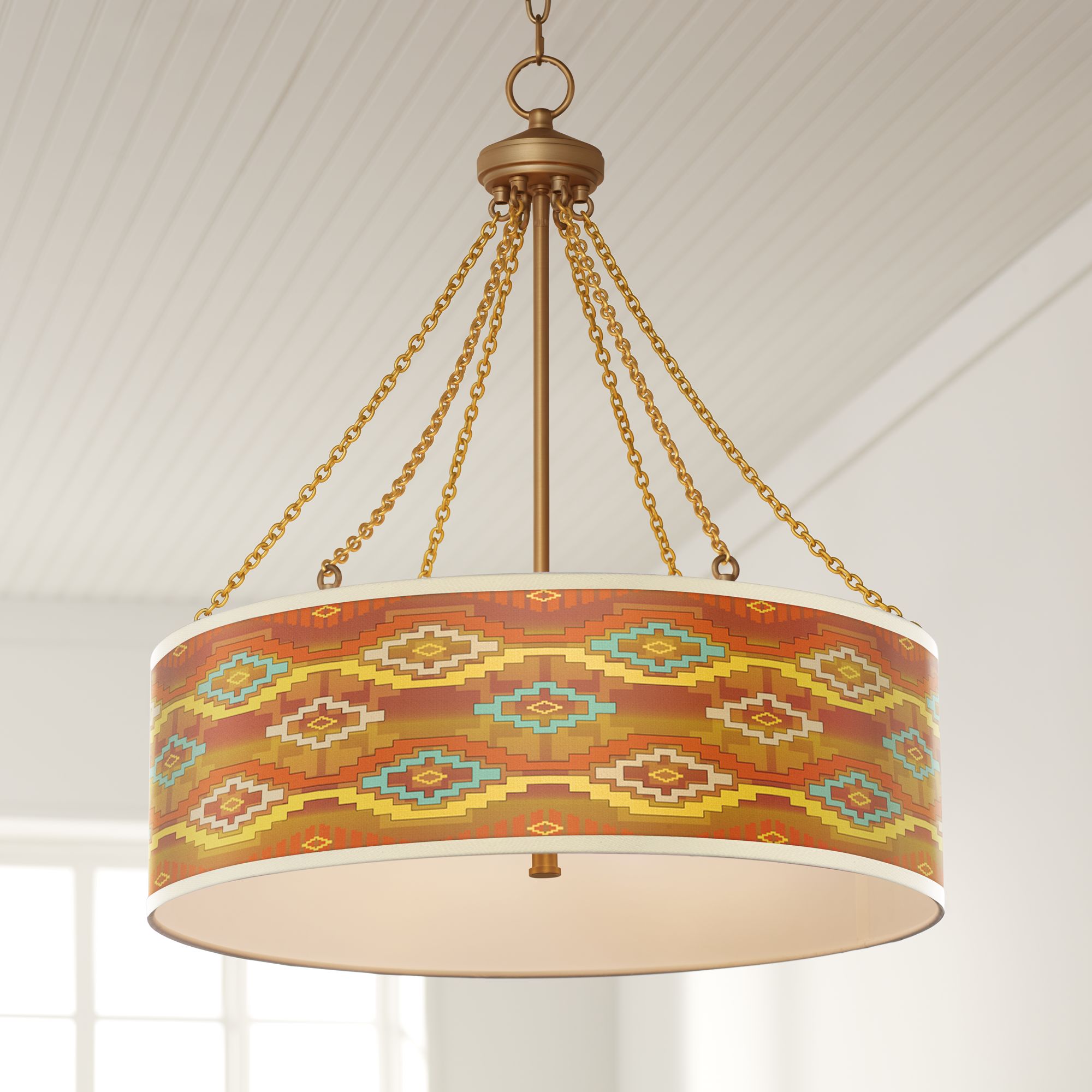 Southwest Sienna Dana Antique Brass Pendant Light