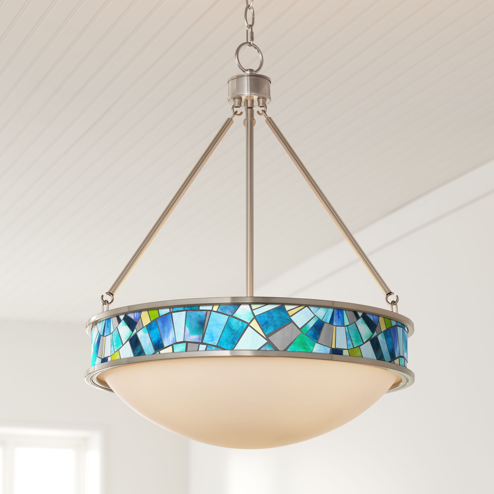 Lagos Mosaic 20 1/2" Wide Brushed Nickel Pendant Light
