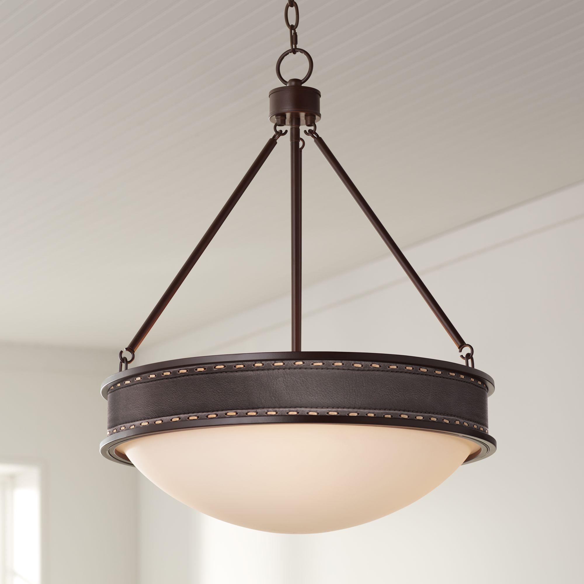 Leather Belt Lamont Bronze 20 1/2" Wide Pendant Light