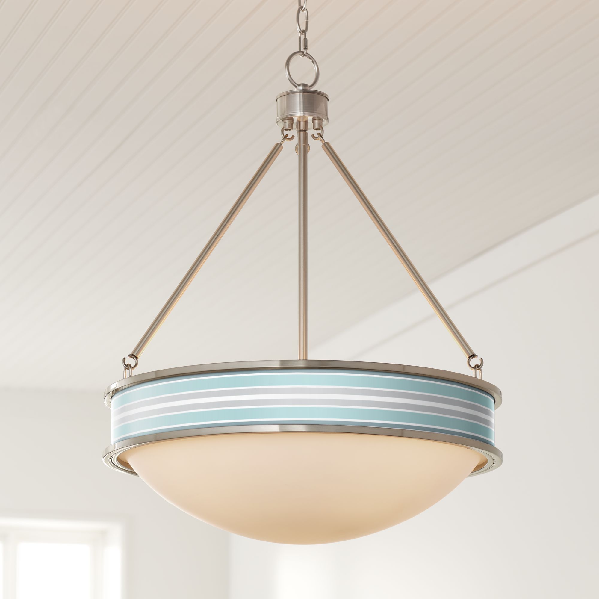 Color Stripes 20 1/2" Wide Brushed Nickel Pendant Light