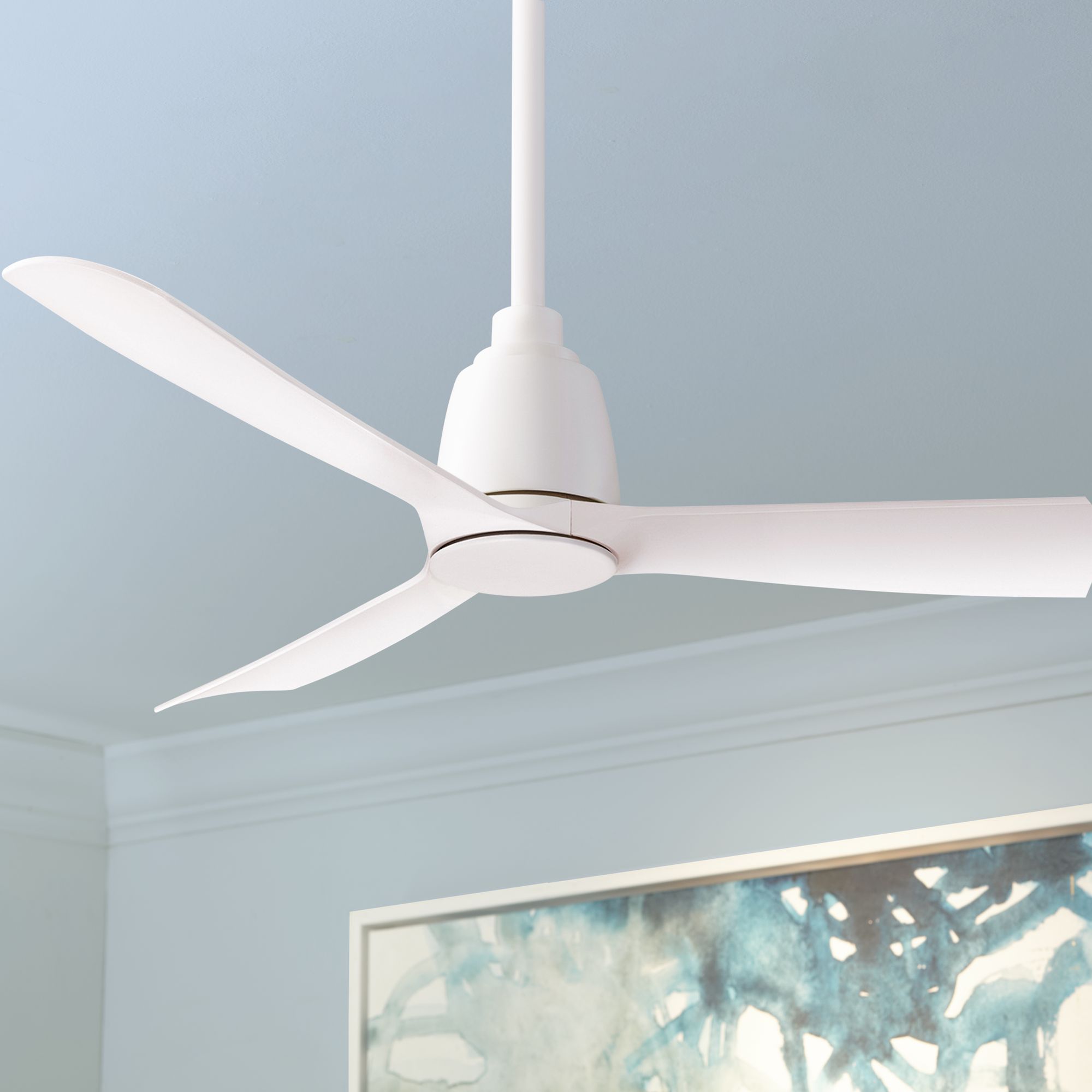 44" Fanimation Kute Matte White Damp Outdoor Ceiling Fan