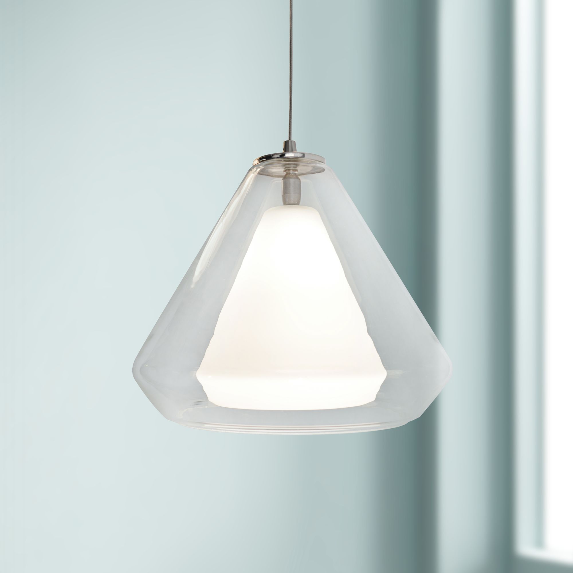 Armitage 10"W Satin Nickel LED Mini Pendant with Clear Glass