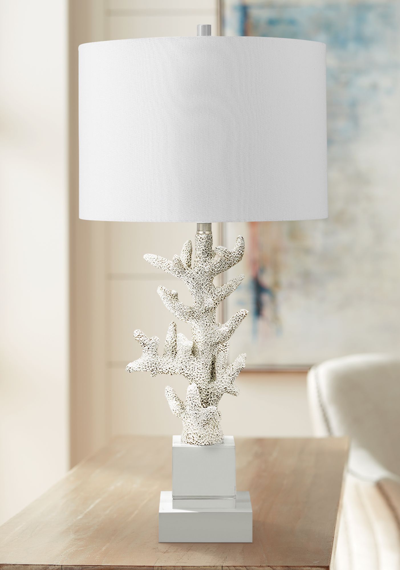 Textured Acrylic Coral-Shaped LED Table Lamp