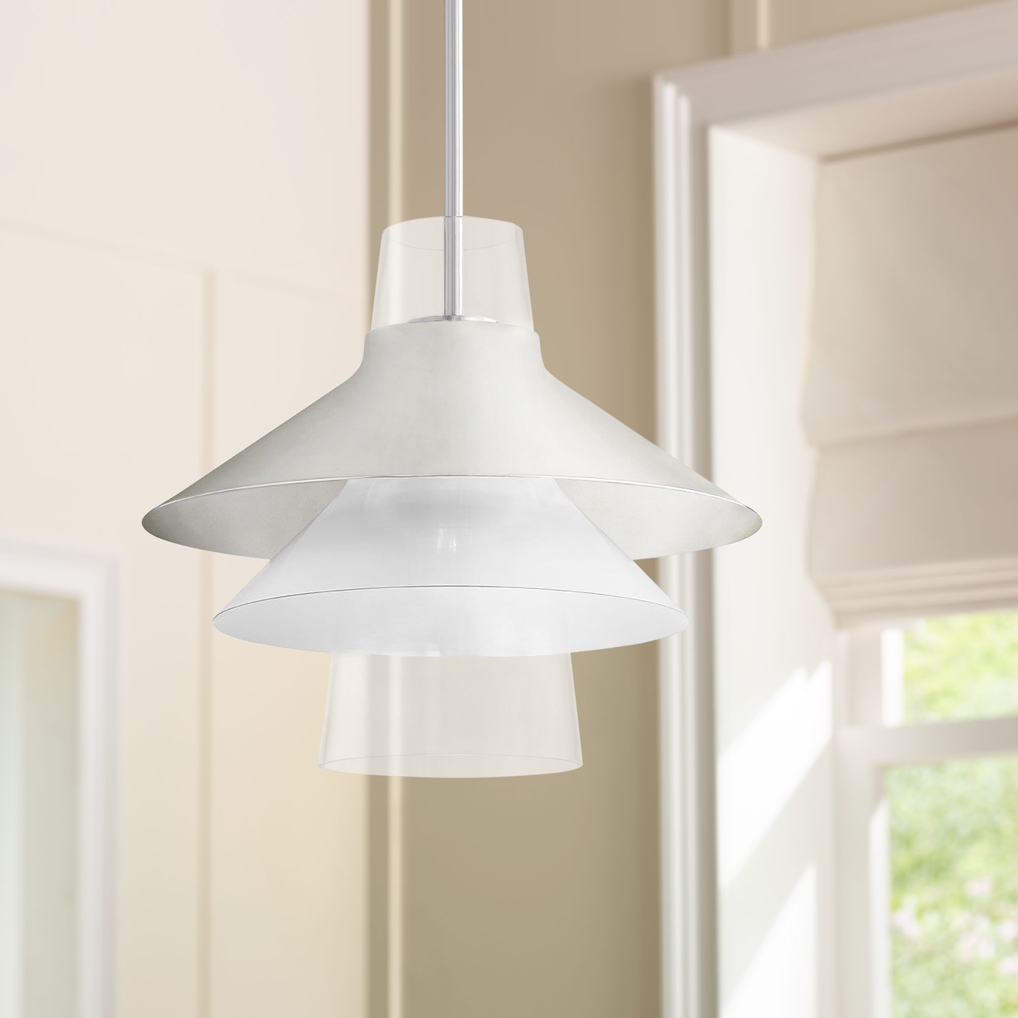 Mitzi Jessy 15 3/4" Wide Polished Nickel Pendant Light