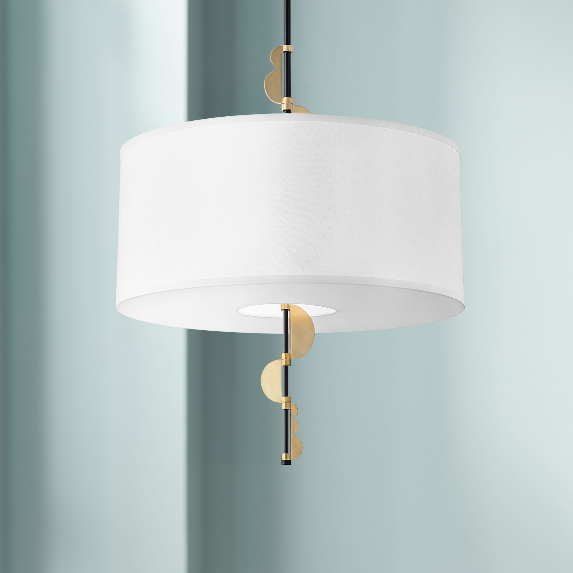 Mitzi Phoenix 22" Wide Aged Brass and Black Pendant Light