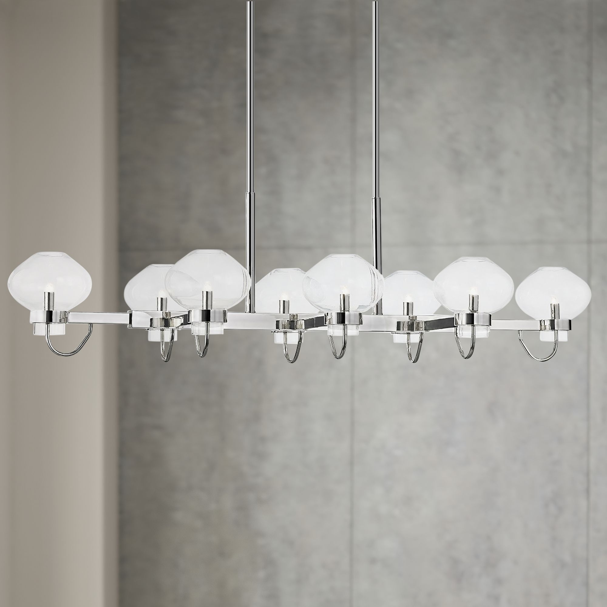 Korey 57 1/2" Wide Polished Nickel 8-Light Island Chandelier
