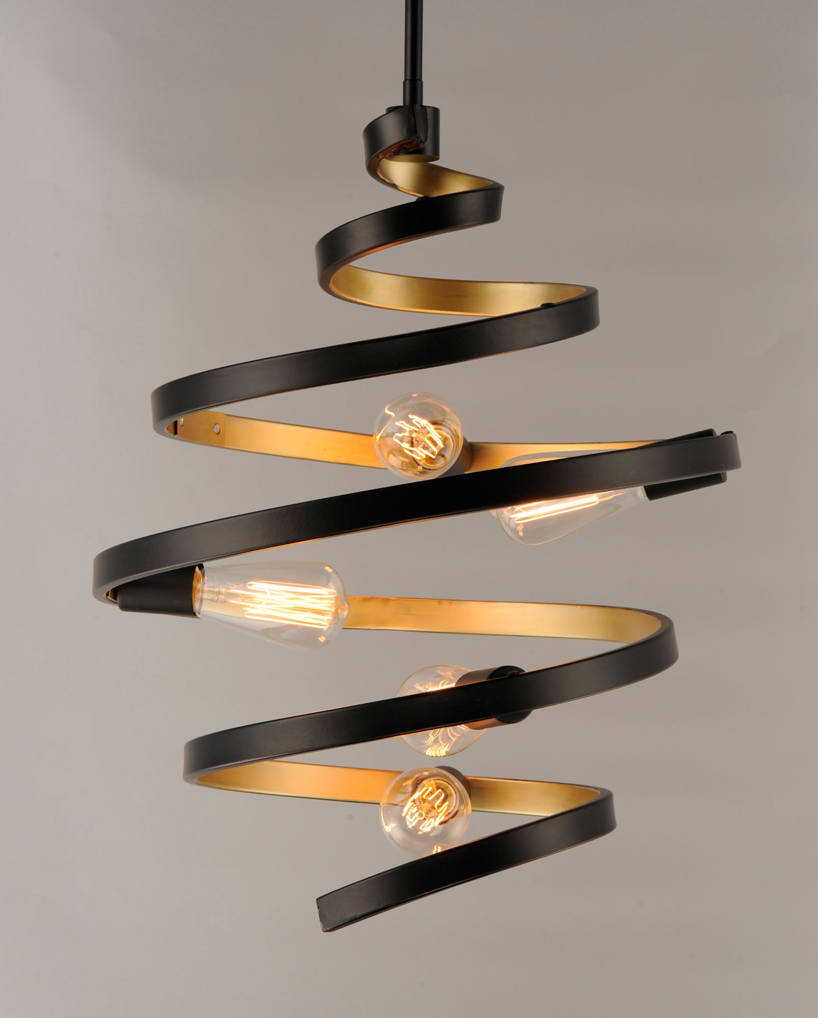 Maxim Twister 18" Wide Black and Gold 5-Light Pendant Light