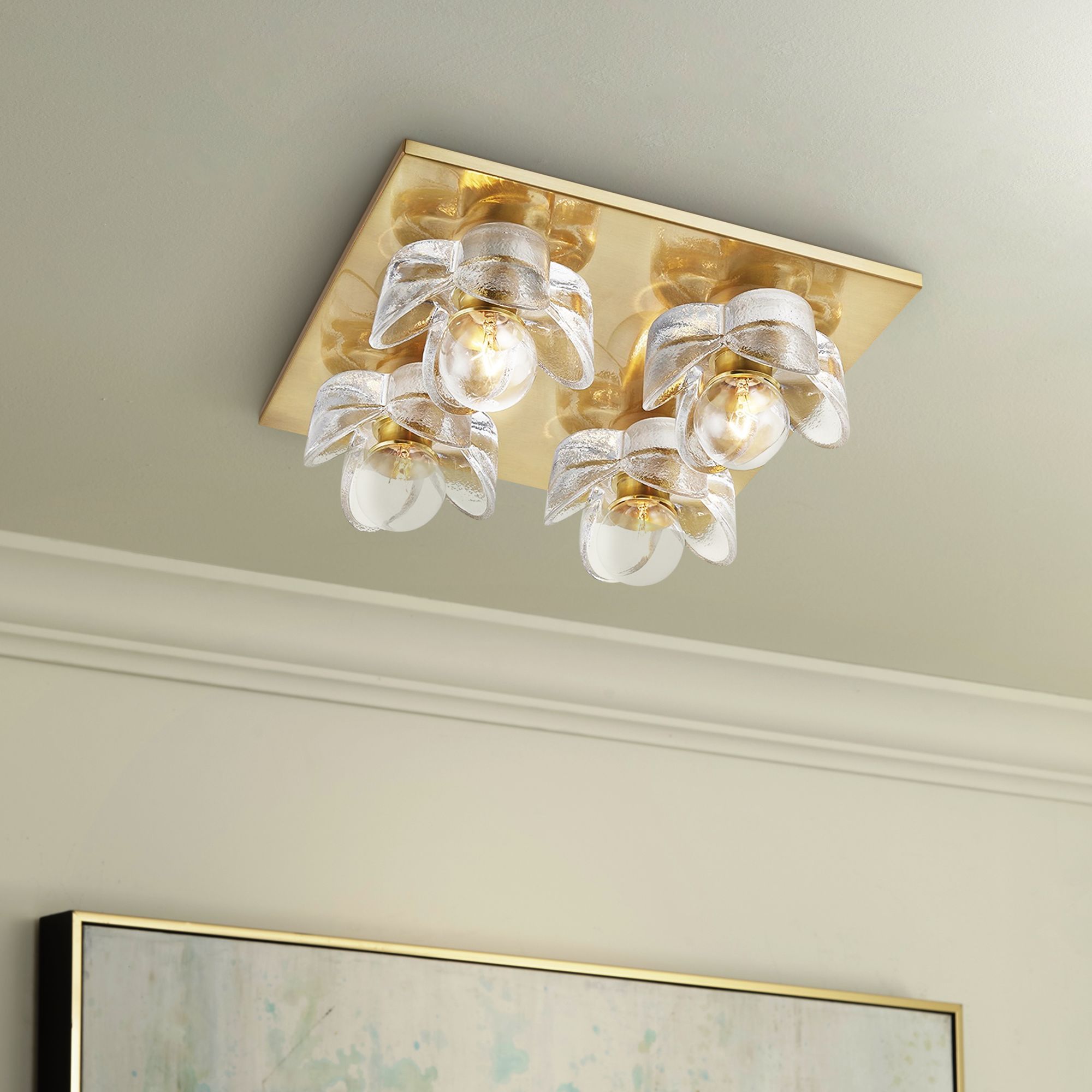 Mitzi Shea 11" Wide Aged Brass 4-Light Ceiling Light