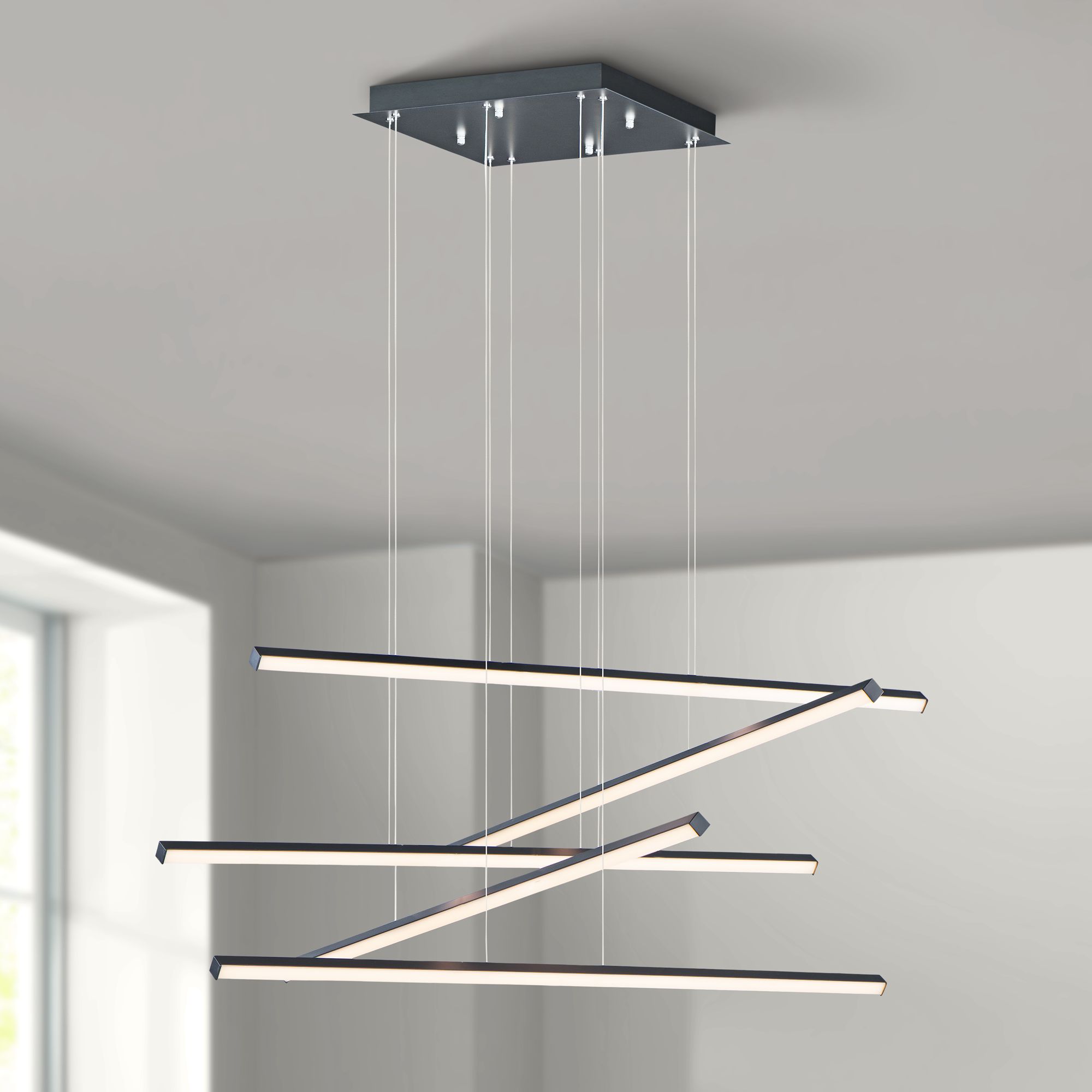 ET2 Hover 47 1/2" Wide Black 5-Light LED Pendant Light