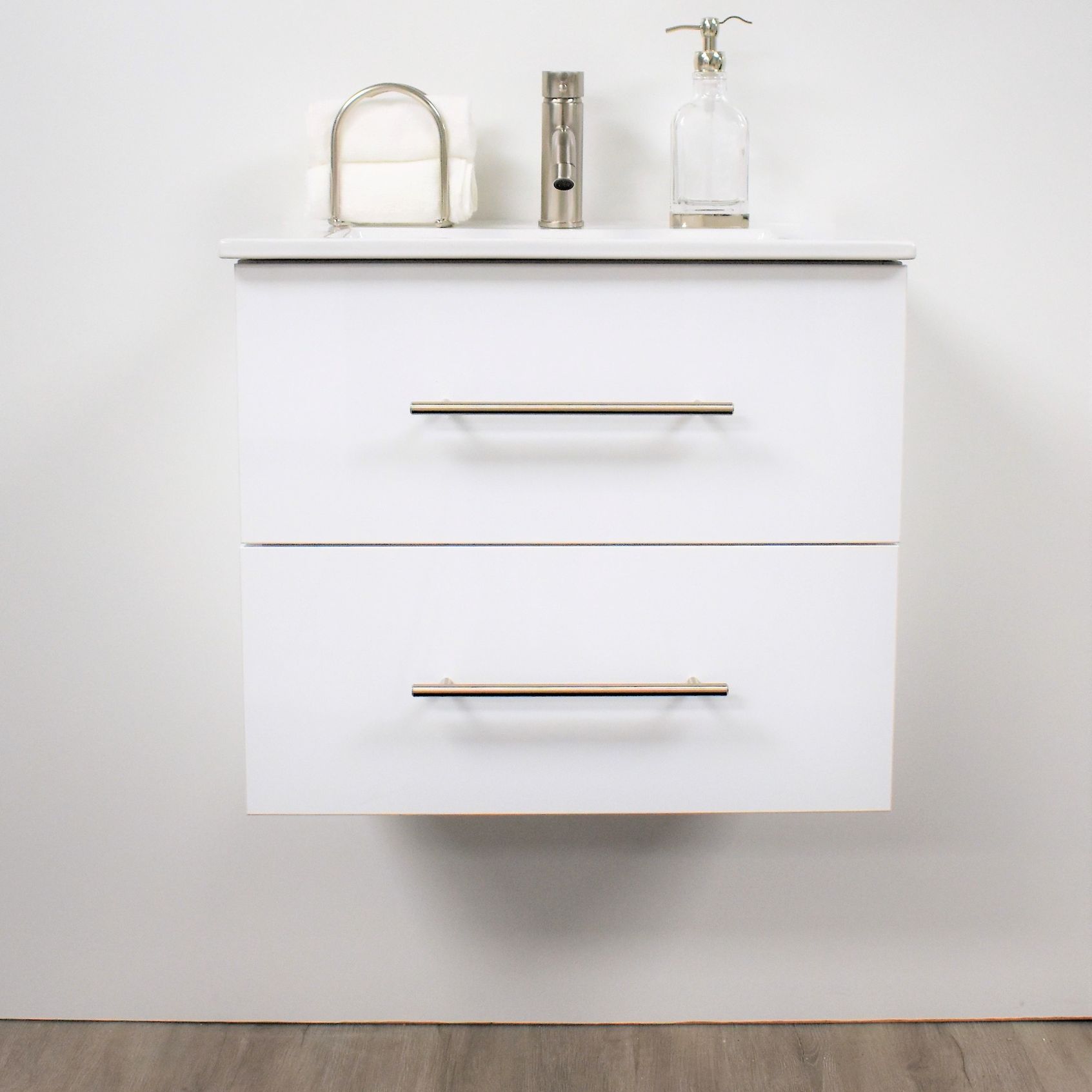 Napa 30"W Glossy White Wall-Mounted Floating Bathroom Vanity