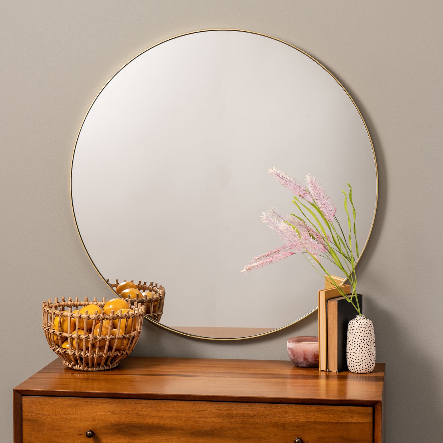 Cooper Classics Franco Gold Metal 34" Round Wall Mirror