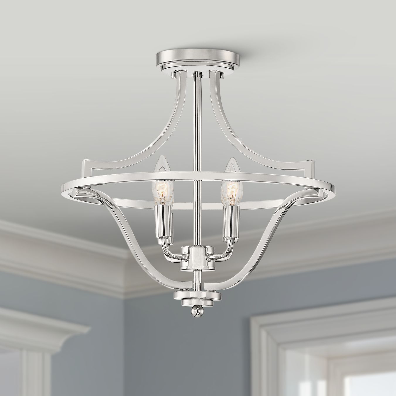 Quoizel Harvel 16"W Polished Nickel 4-Light Ceiling Light