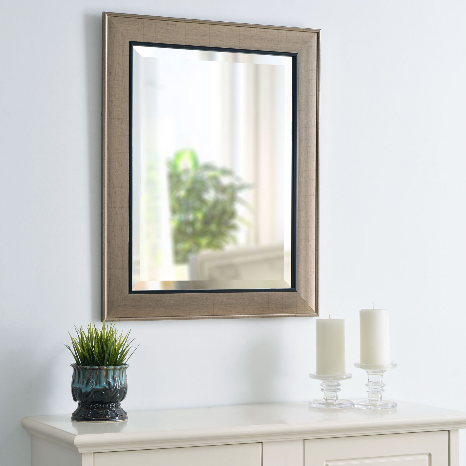 Kenroy Home Ellory Champagne w/ Black 24" x 30" Wall Mirror
