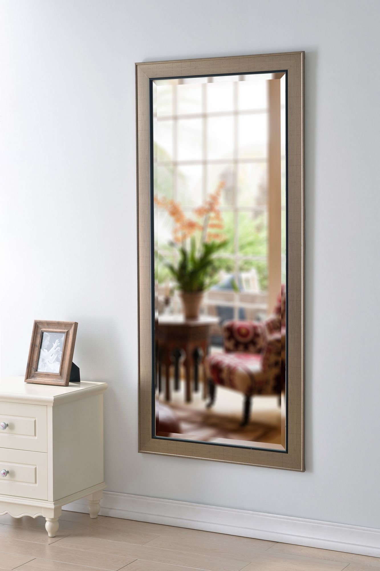 Kenroy Home Ellory Champagne w/ Black 30" x 64" Floor Mirror