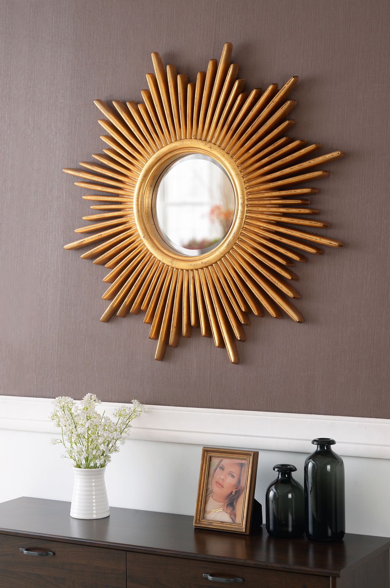 Kenroy Home Reyes Antique Gold 36" Round Wall Mirror