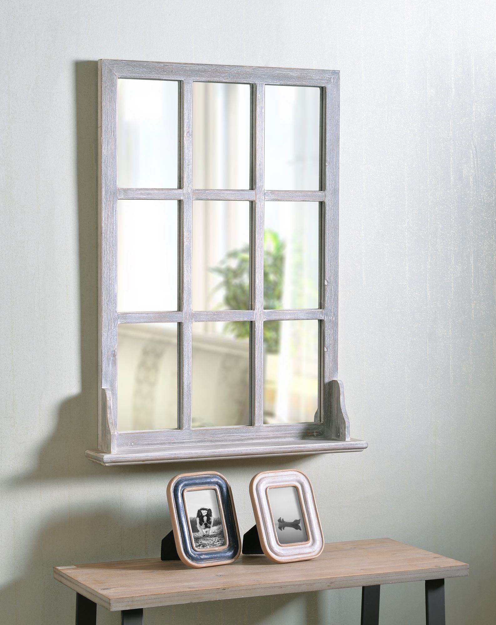 Kenroy Home Wyoming Gray Wood 28" x 38" Wall Mirror