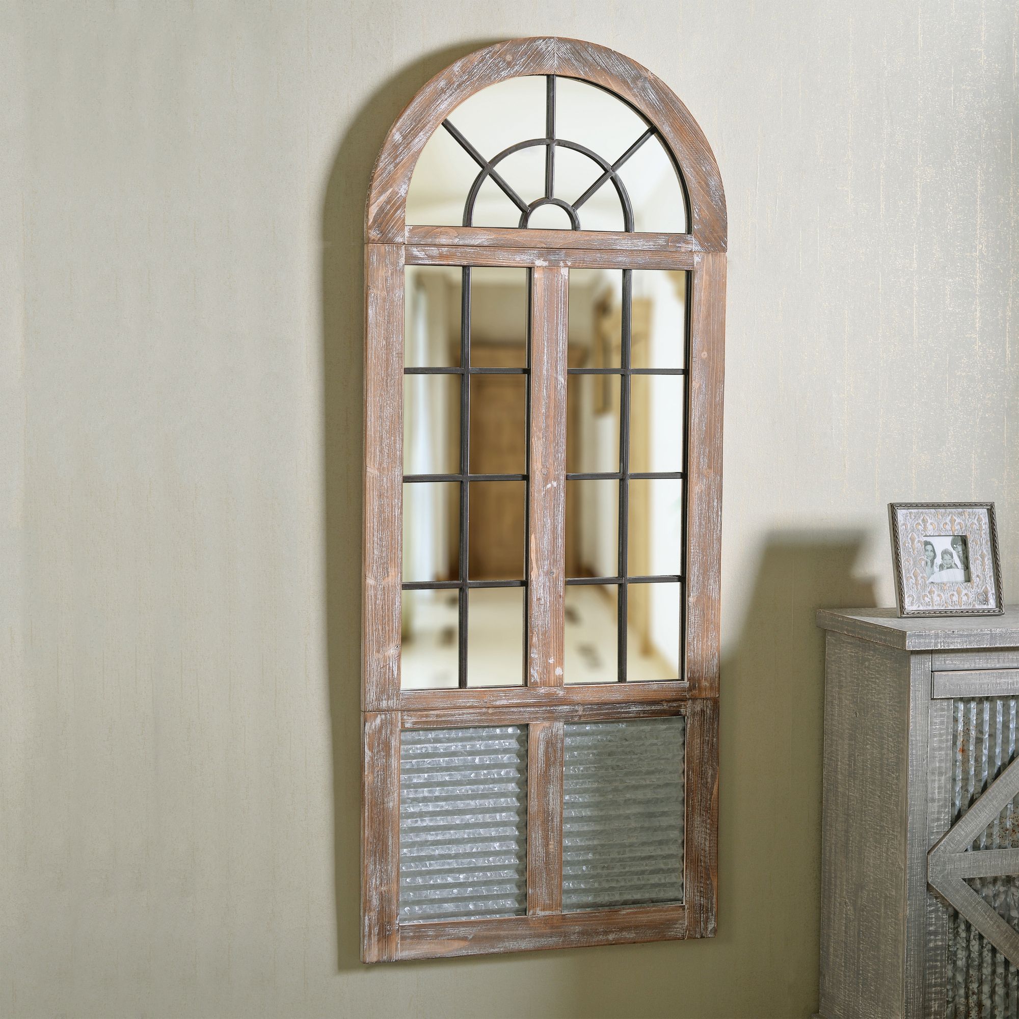 Kenroy Home Eldorado Distressed Wood 26" x 63" Floor Mirror