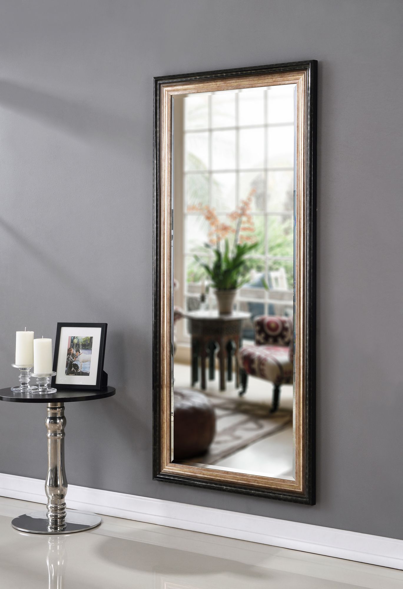 Kenroy Home Lyonesse Black and Gold 30" x 66" Wall Mirror
