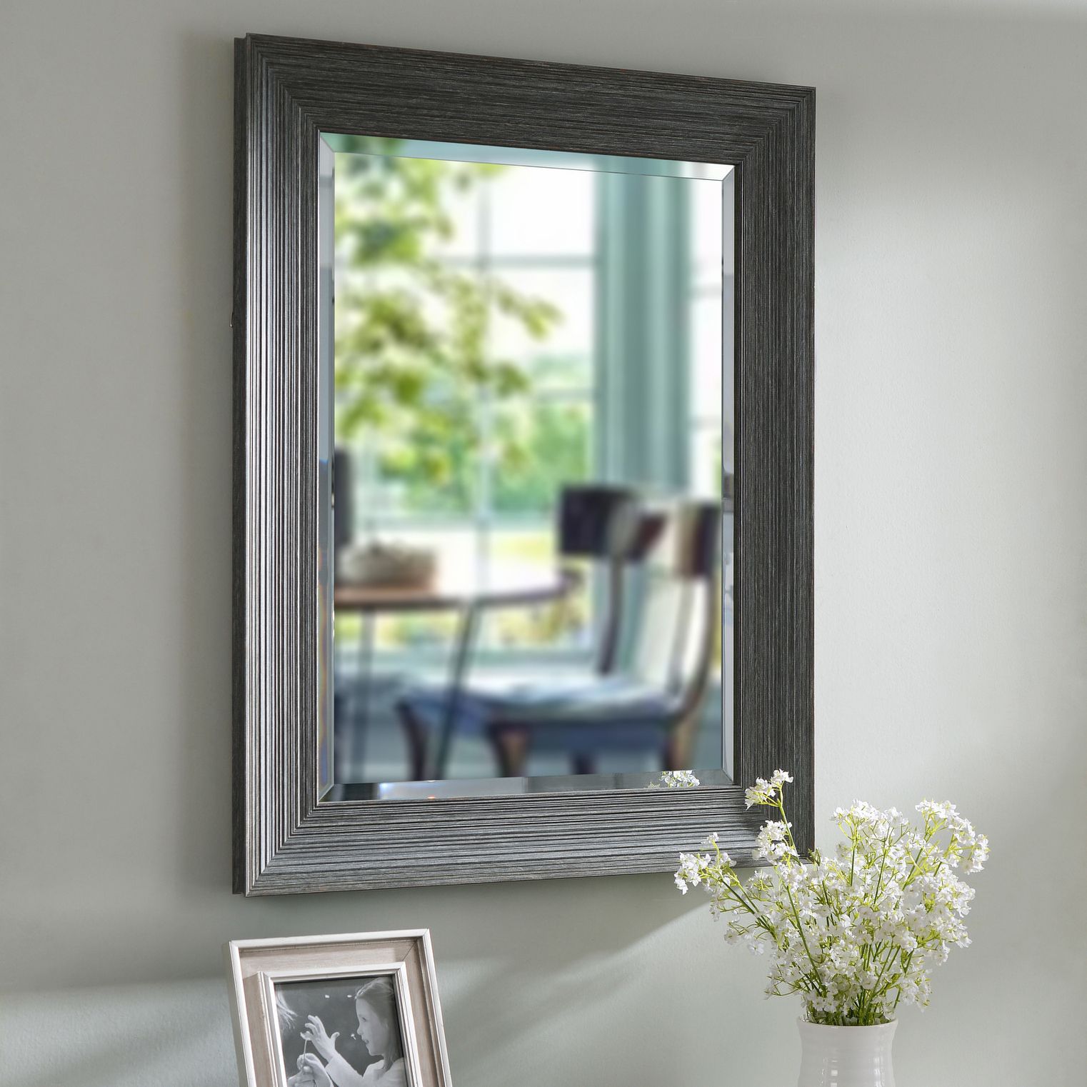 Jerry Textured Gray 23 3/4" x 29 Wall Mirror