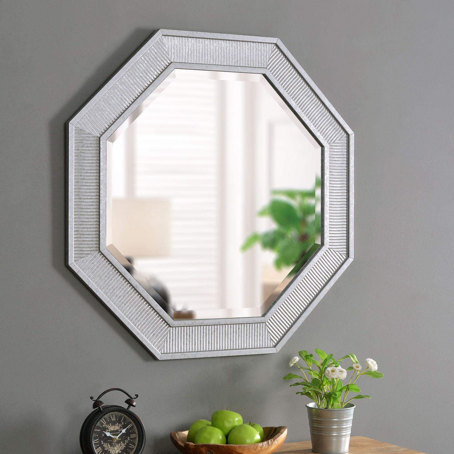 Galavant Galvanized 34" x Octagon Wall Mirror