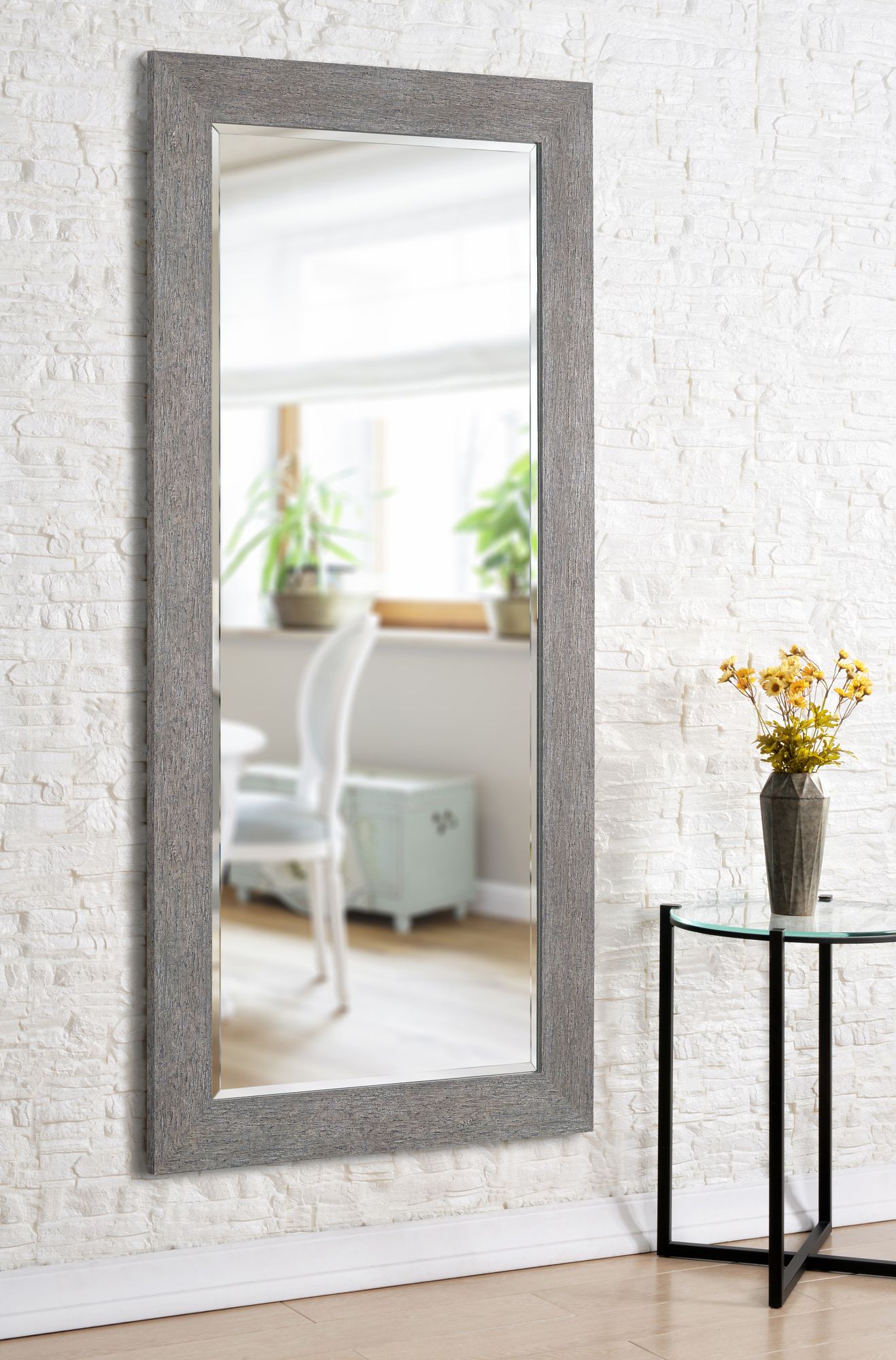 Kenroy Home Garrett Dark Gray 31 1/4" x 65 Floor Mirror