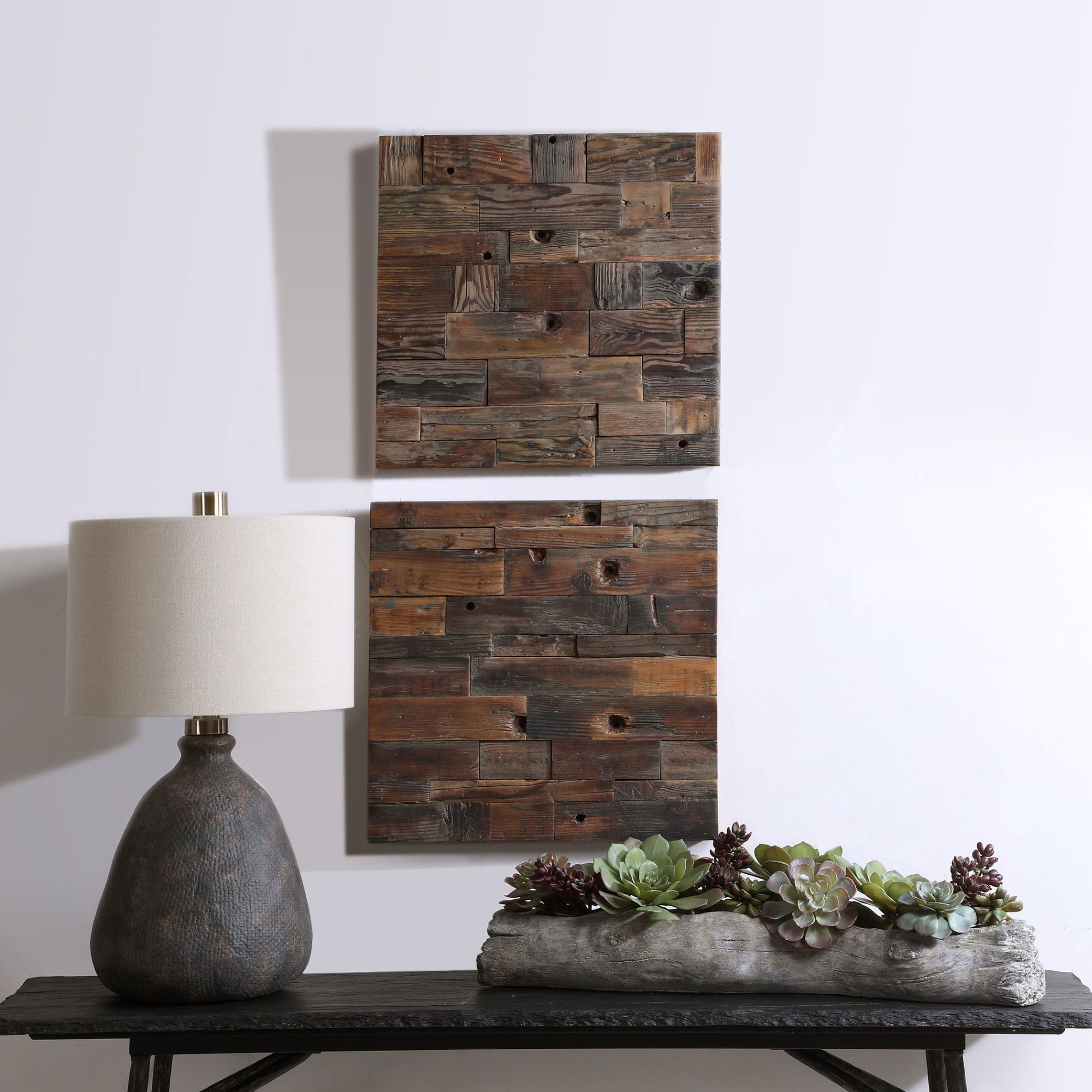 Uttermost Astern 20" Square Boat Wood 2-Piece Wall Art Set