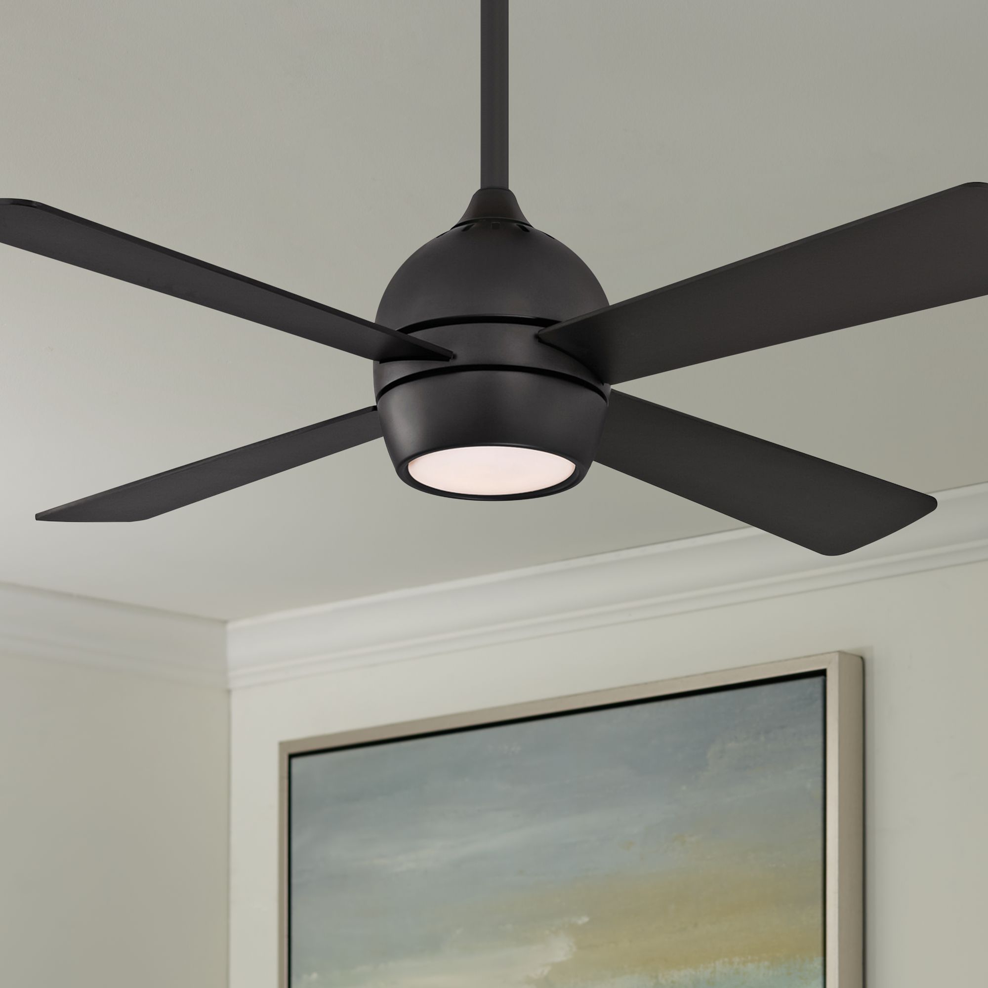 44" Fanimation Kwad Black LED Ceiling Fan