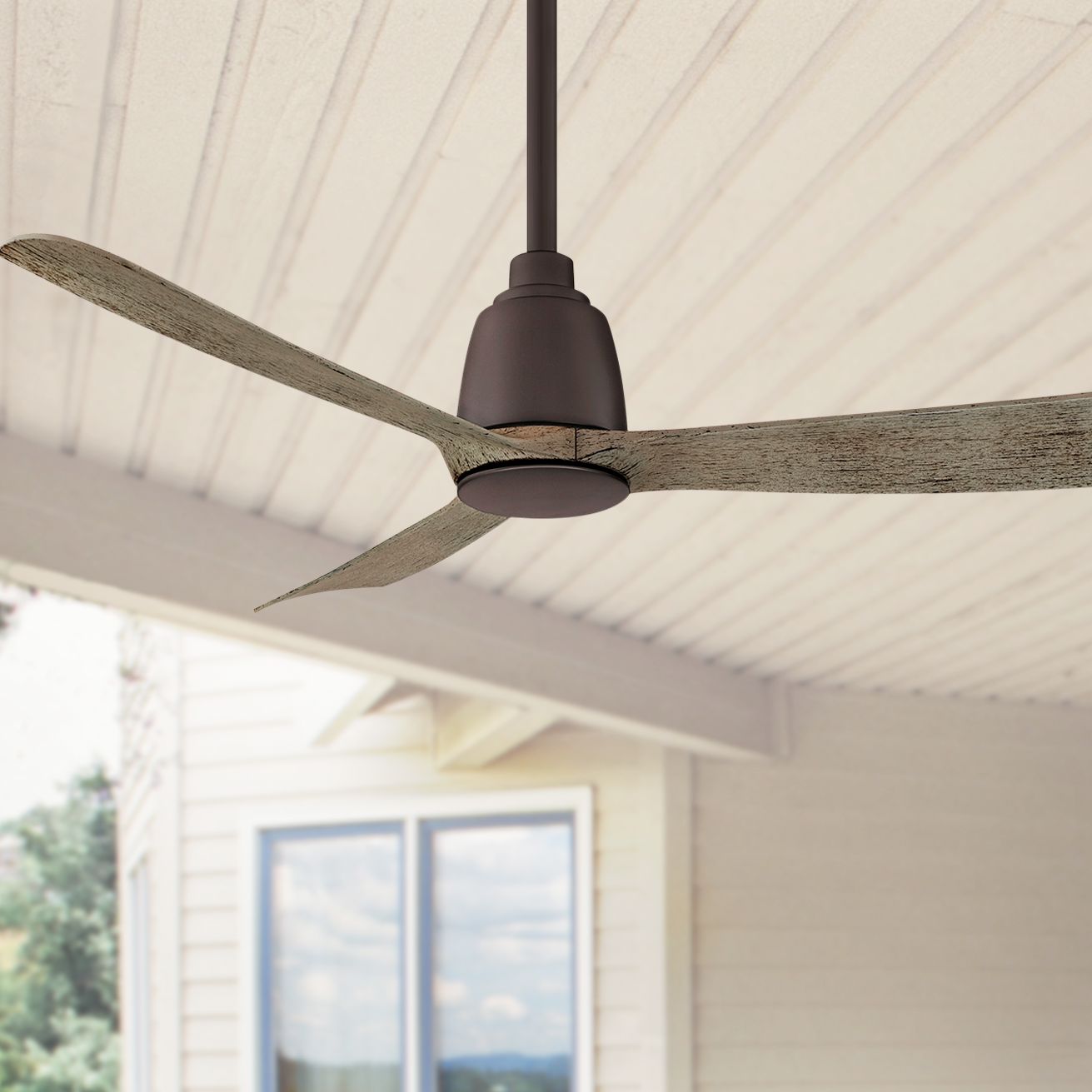 44" Fanimation Kute Matte Greige Damp Outdoor Ceiling Fan