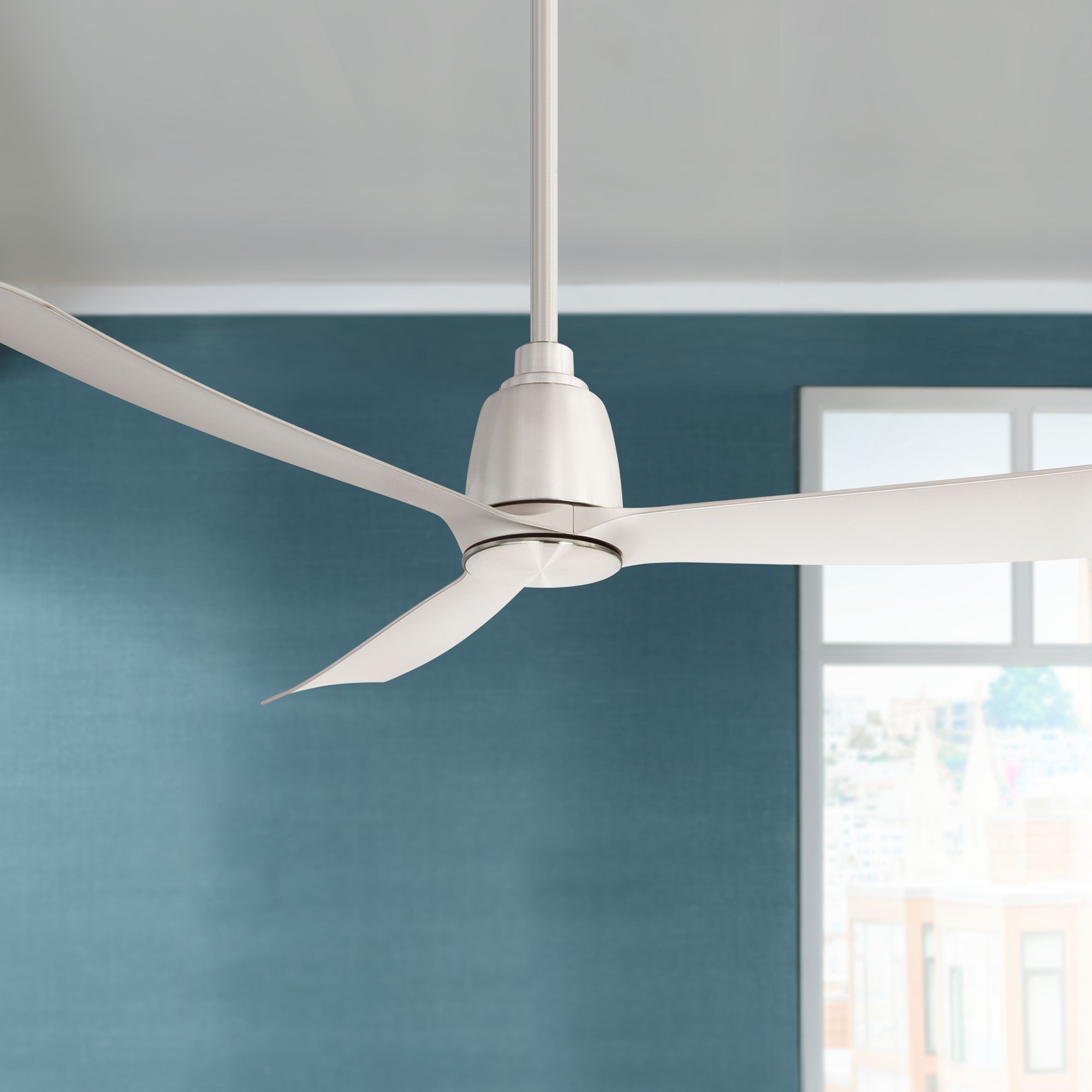 52" Fanimation Kute Brushed Nickel Damp Rated Ceiling Fan 83T70