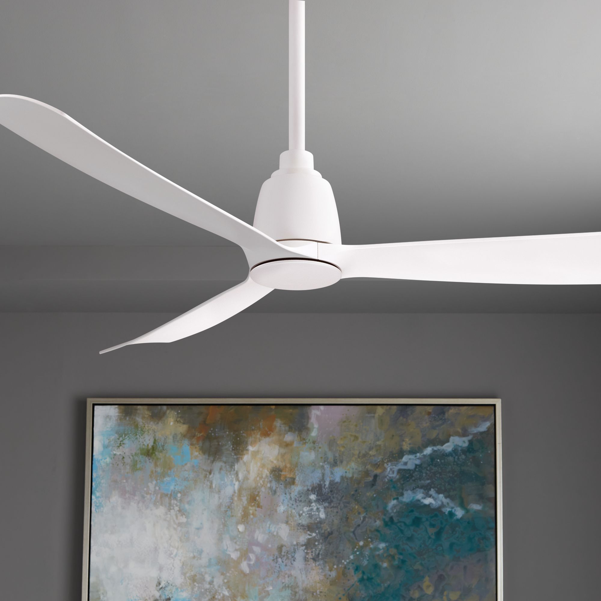 52" Fanimation Kute Matte White Damp Rated Ceiling Fan