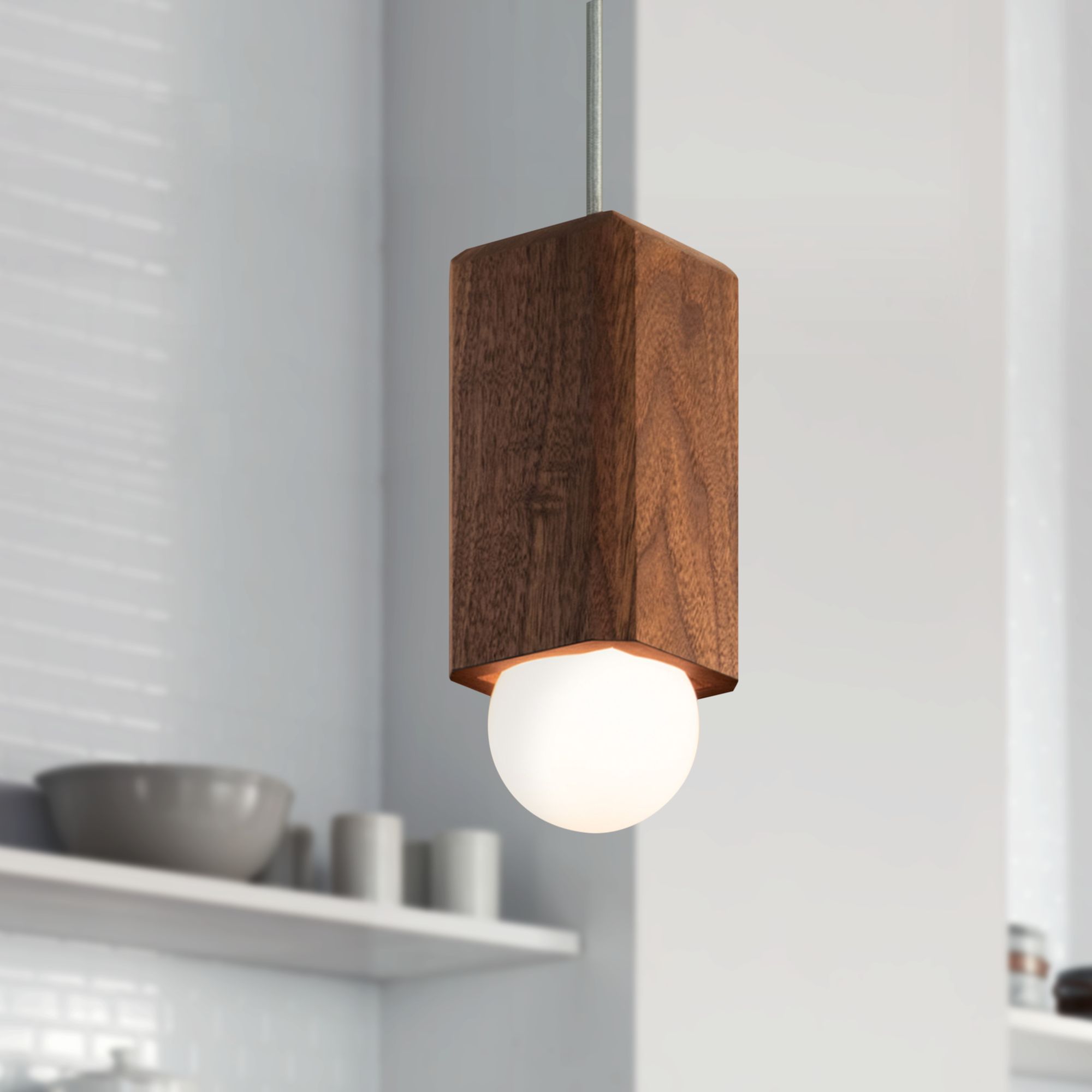 Cerno Cano 3 1/2" Wide Walnut LED Mini Pendant Light