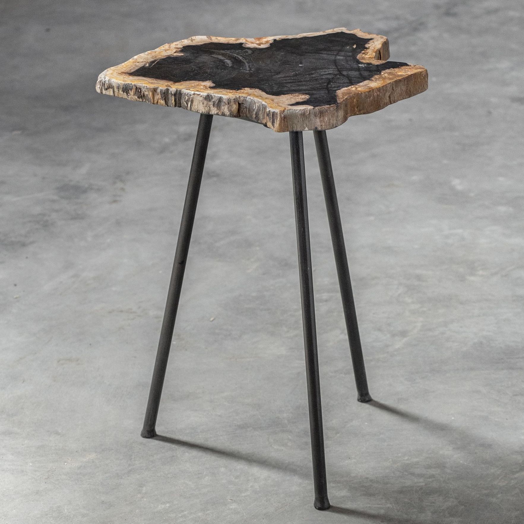 Uttermost Mircea 16"W Natural and Aged Black Accent Table