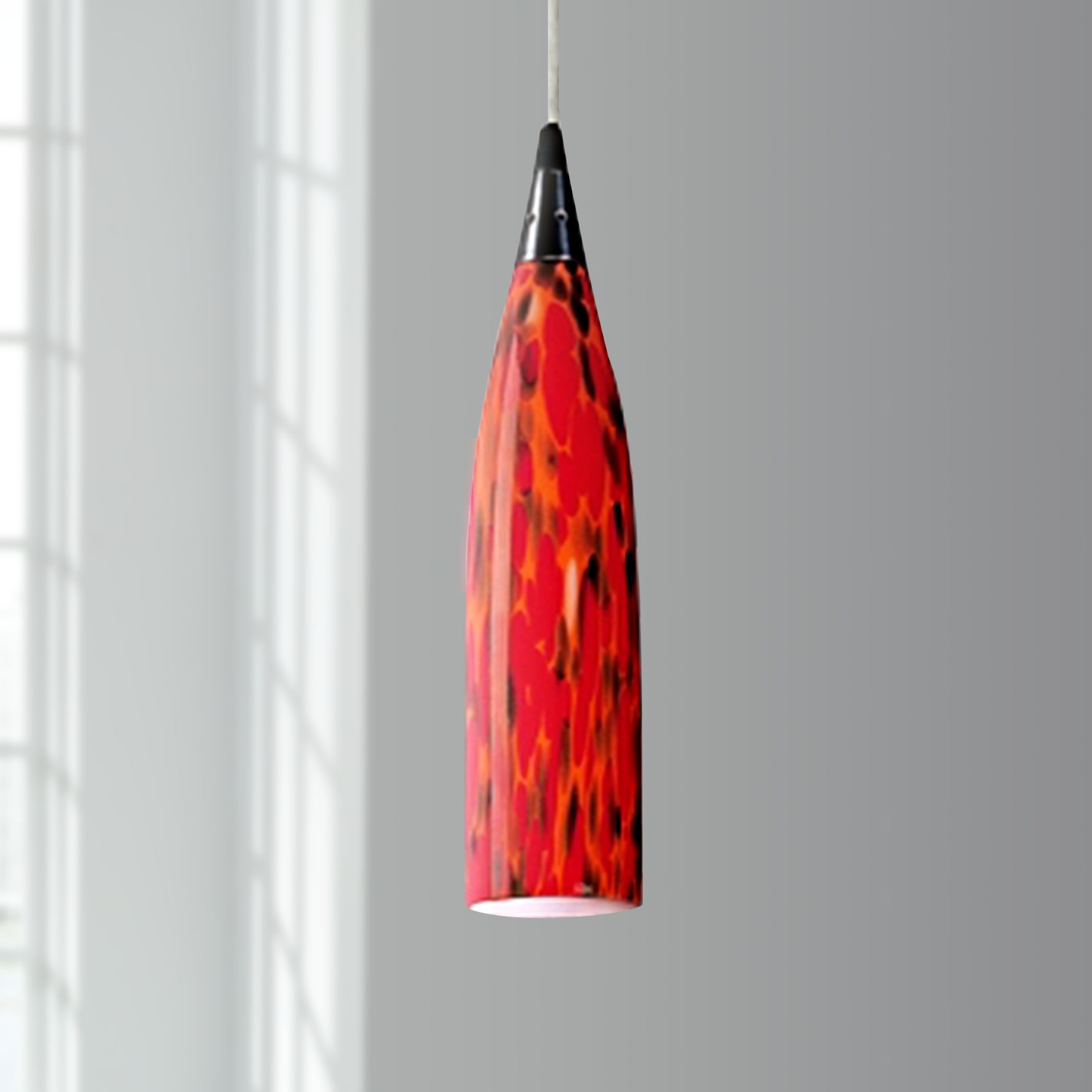 Lungo Collection 3" Wide Fire Red Mini Pendant Chandelier