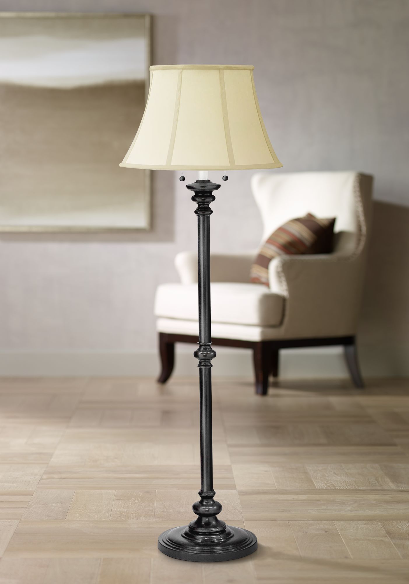House of Troy Newport Oil Rubbed Bronze Twin Pull Floor Lamp
