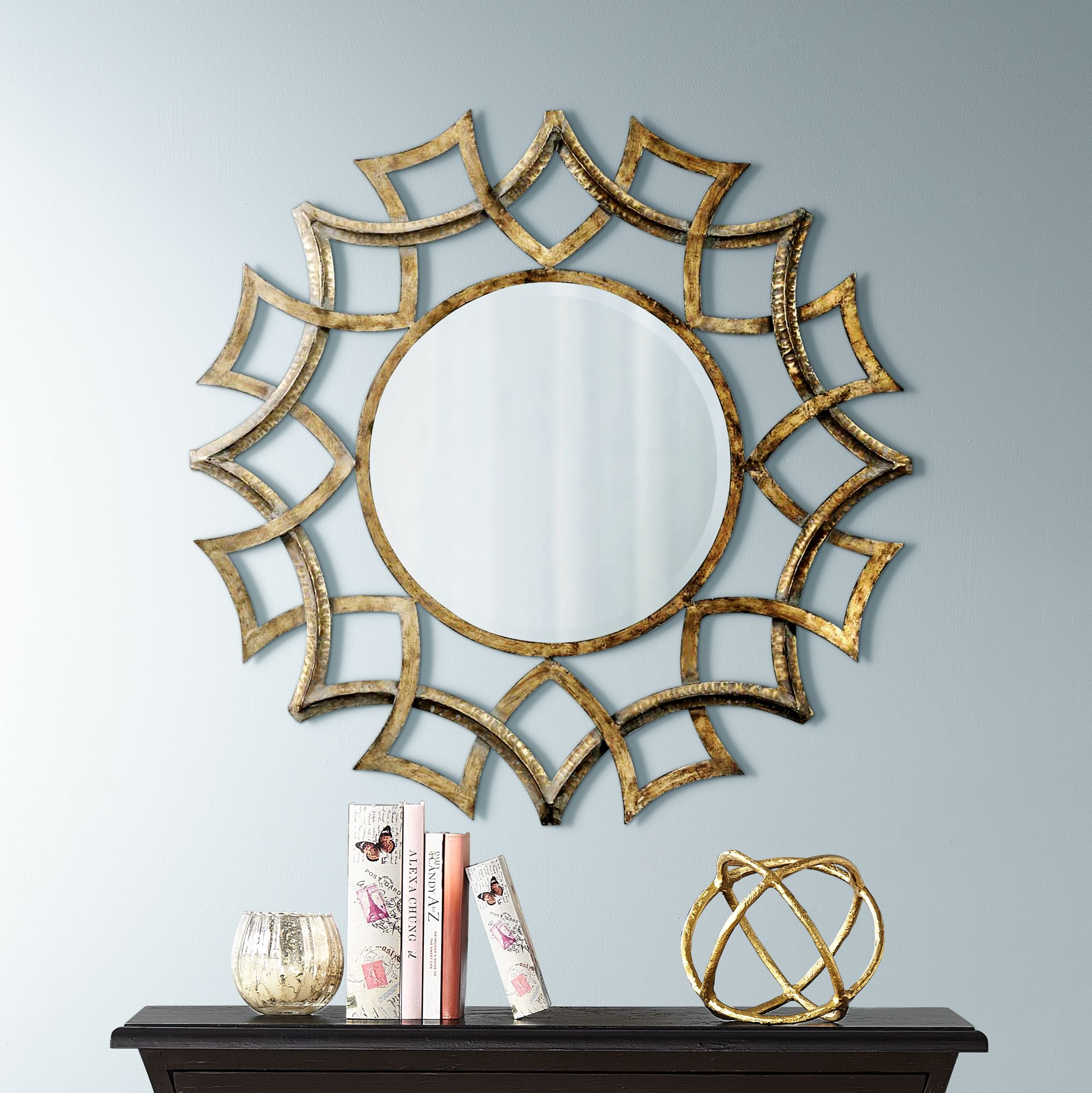 Uttermost Golden Voyage 40" Round Wall Mirror