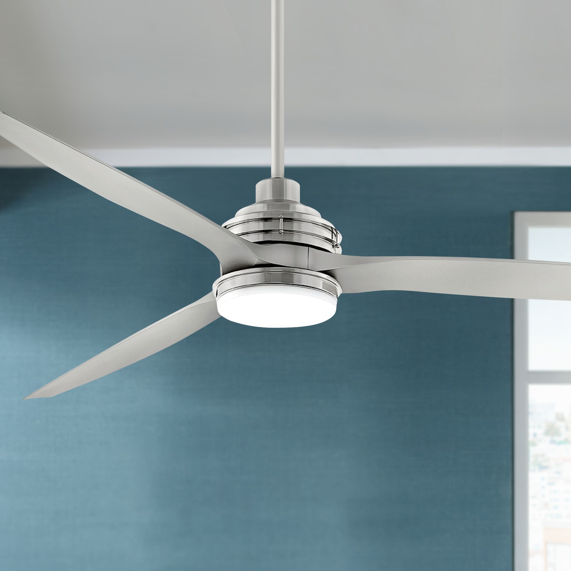 72" Hinkley Artiste Brushed Nickel LED Wet-Rated Ceiling Fan