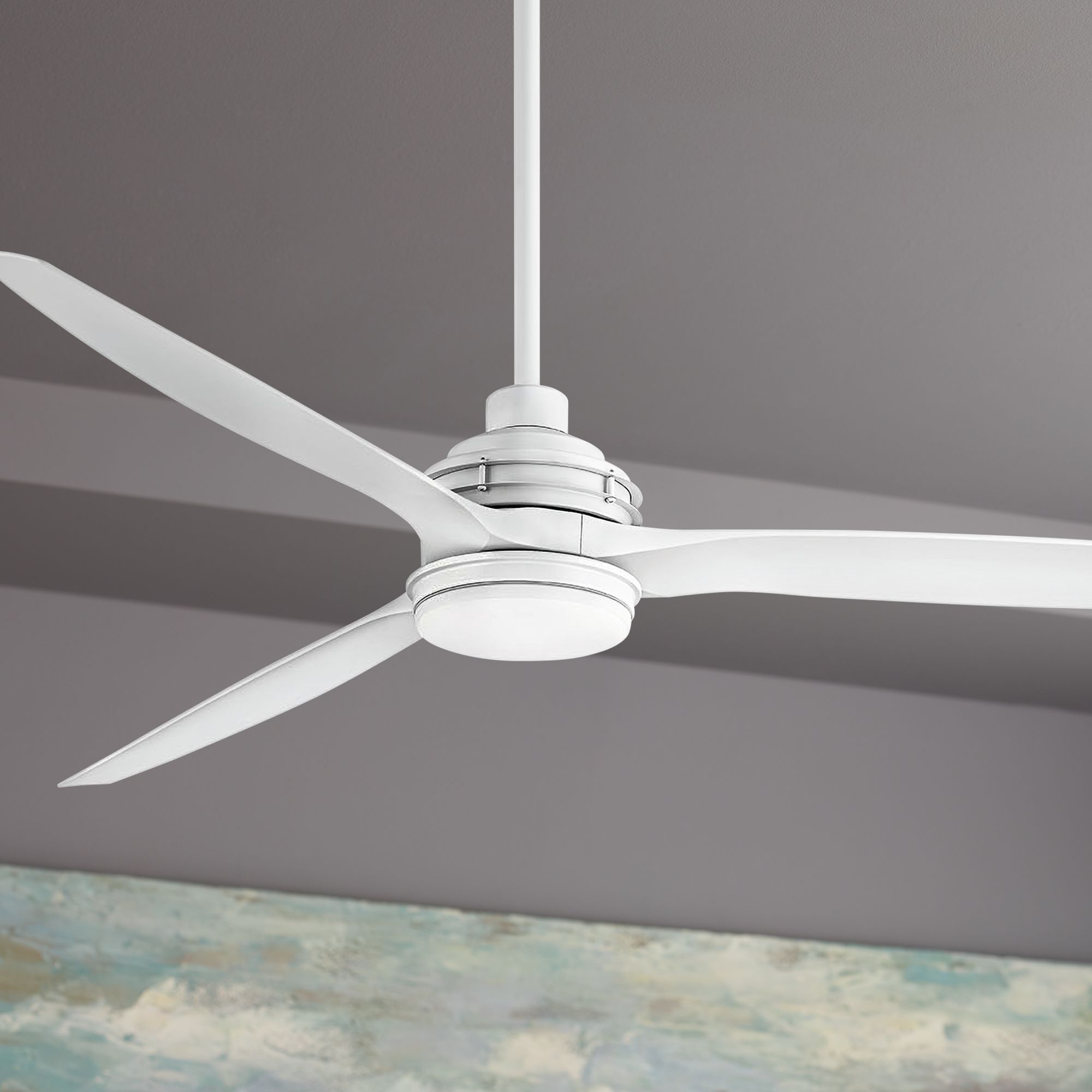 72" Hinkley Artiste Matte White LED Wet-Rated Ceiling Fan