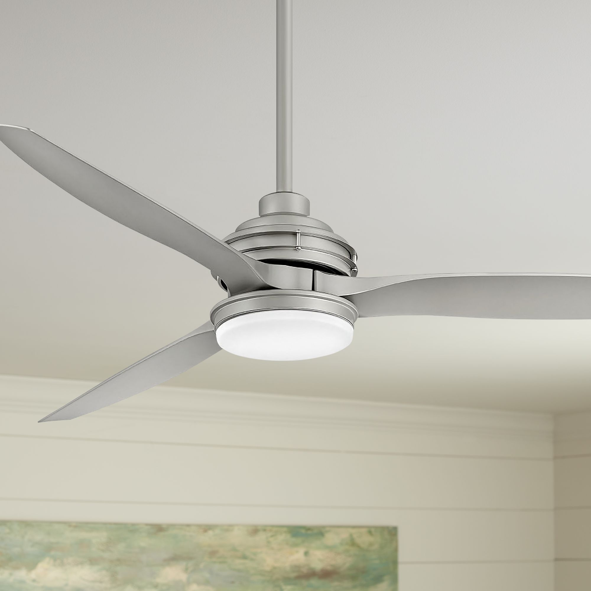 60" Hinkley Artiste Brushed Nickel LED WetRated Ceiling Fan 84J69 Lamps Plus