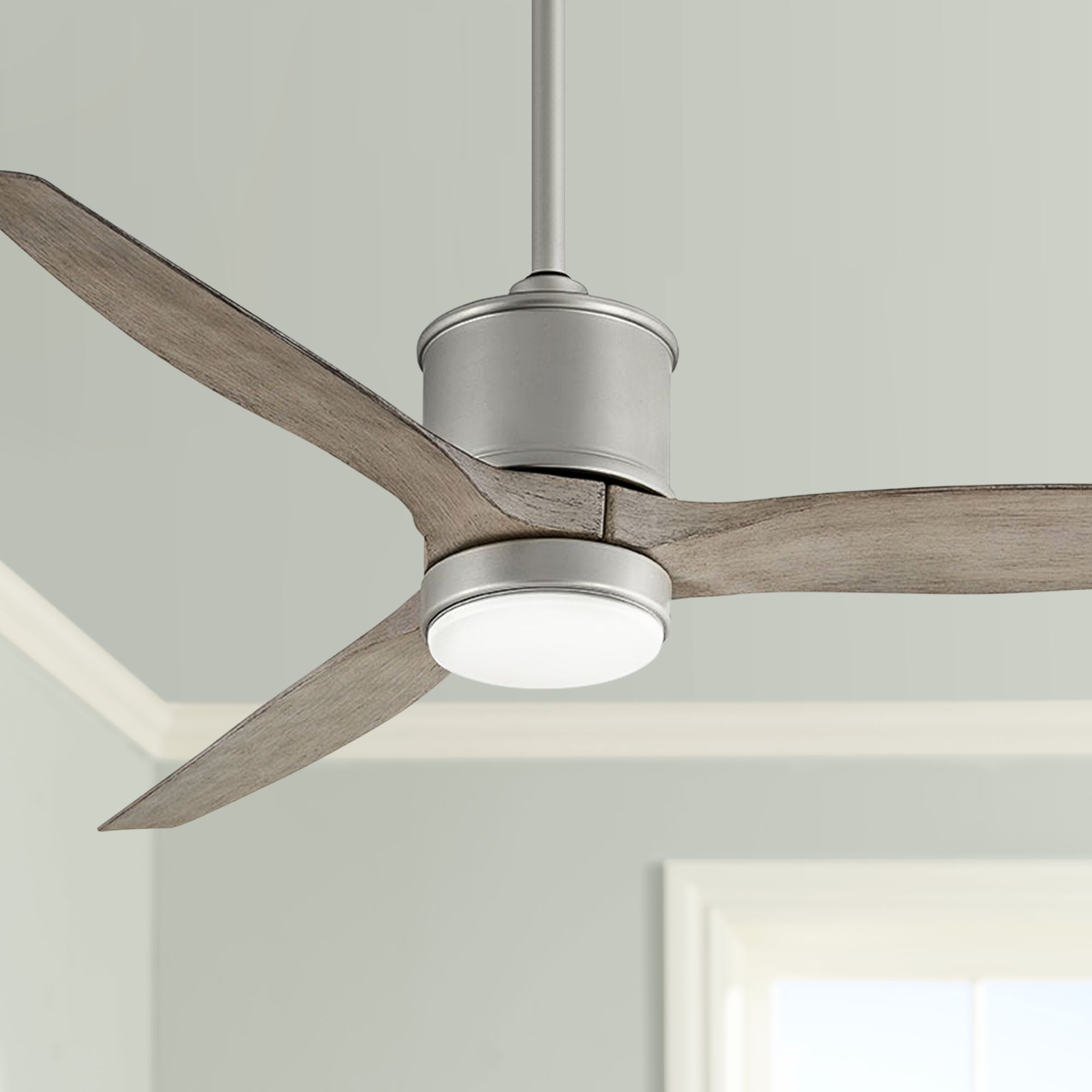52" Hinkley Hover Brushed Nickel Wet LED Ceiling Fan