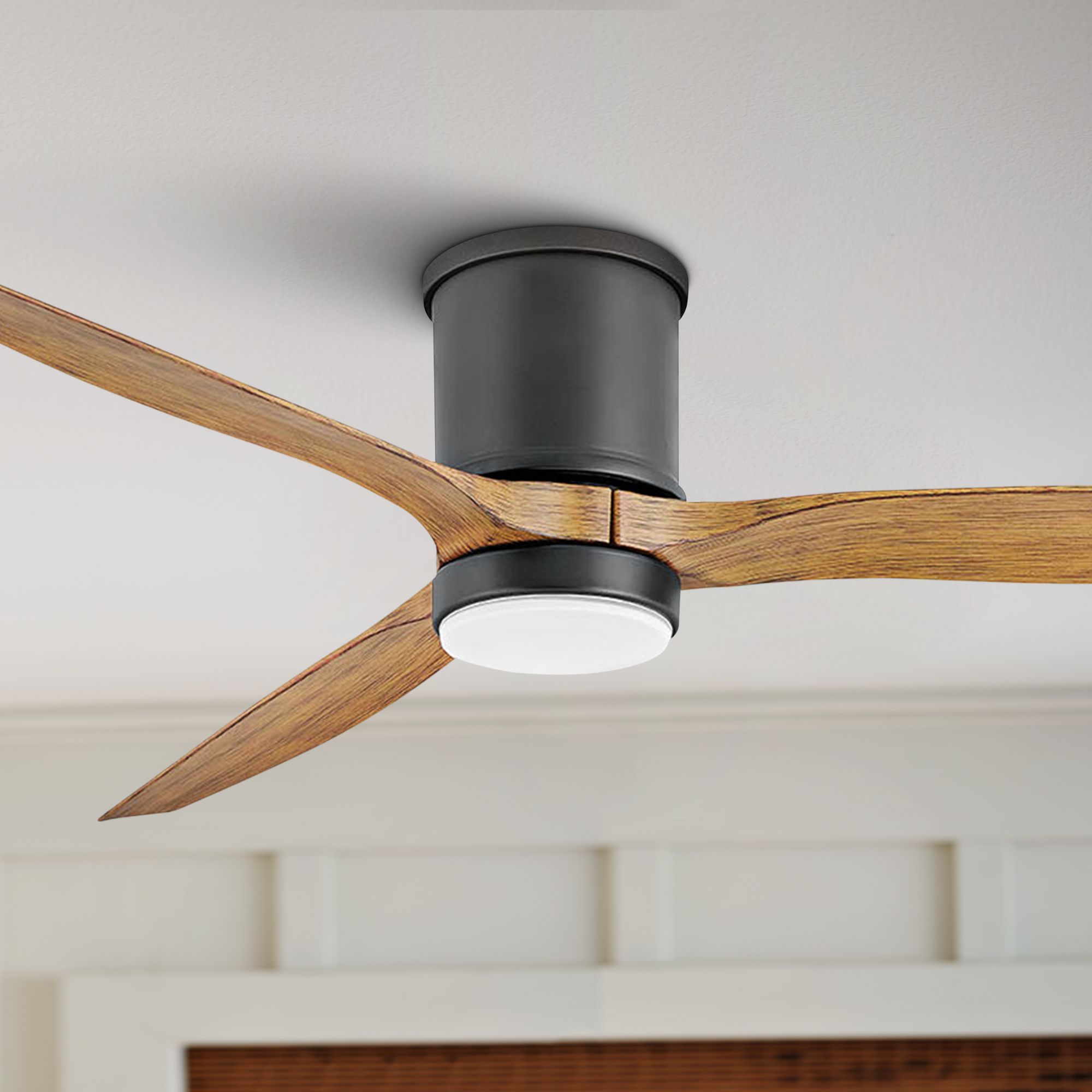 60" Hinkley Hover Matte Black Wet LED Hugger Ceiling Fan