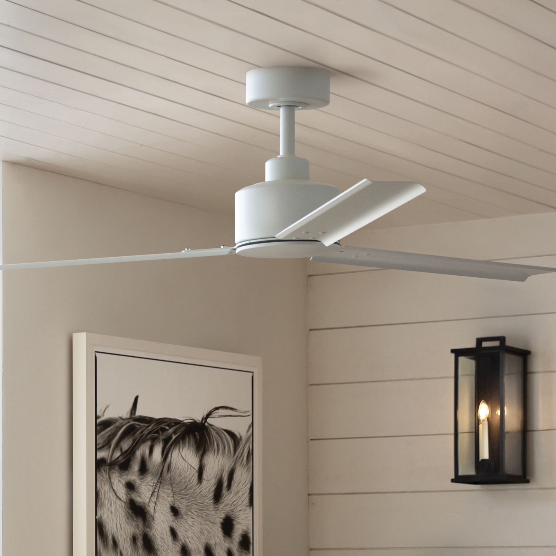 72" Hinkley Indy Matte White Wet Ceiling Fan