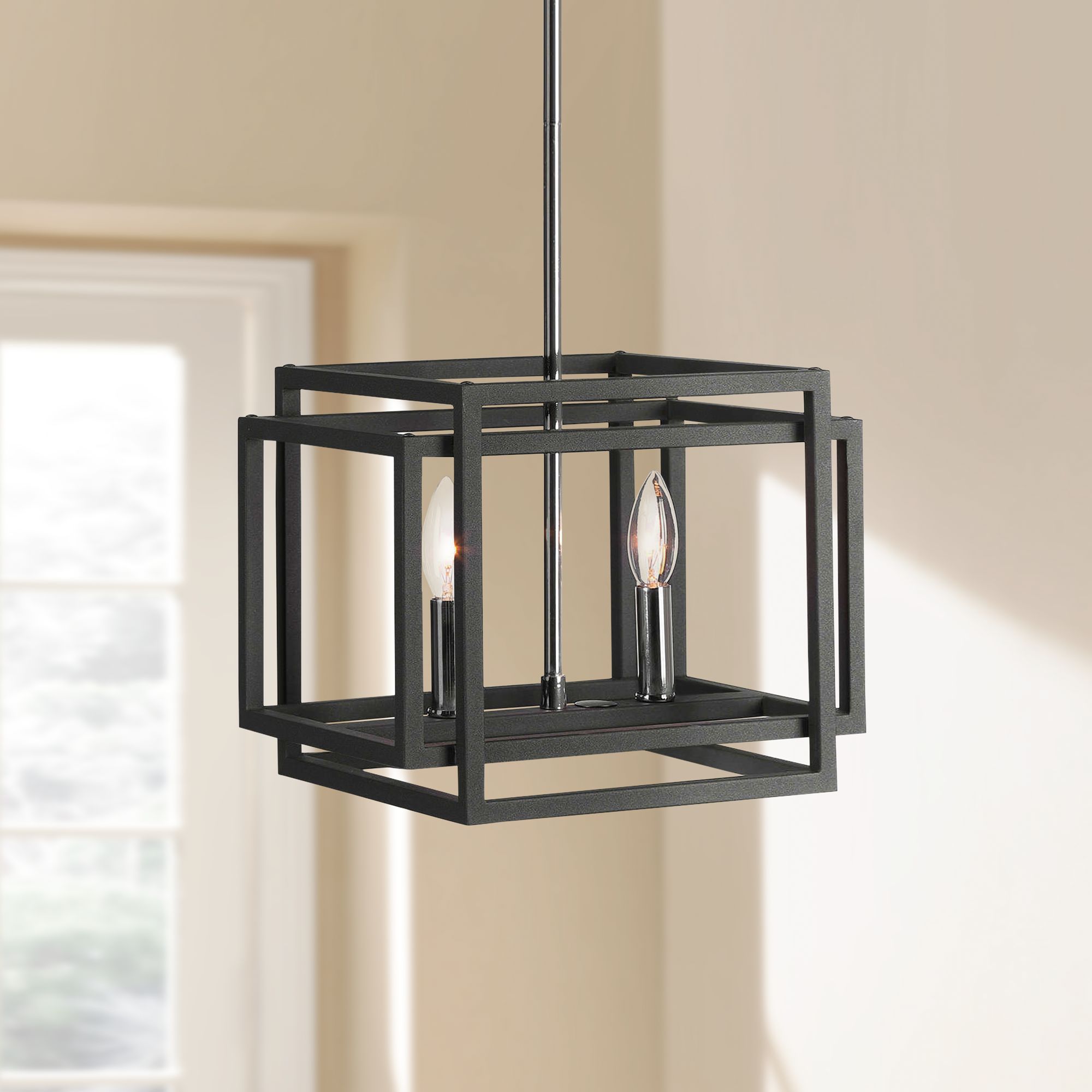 Uttermost Quadrangle Black 2-Light Mini Pendant Light