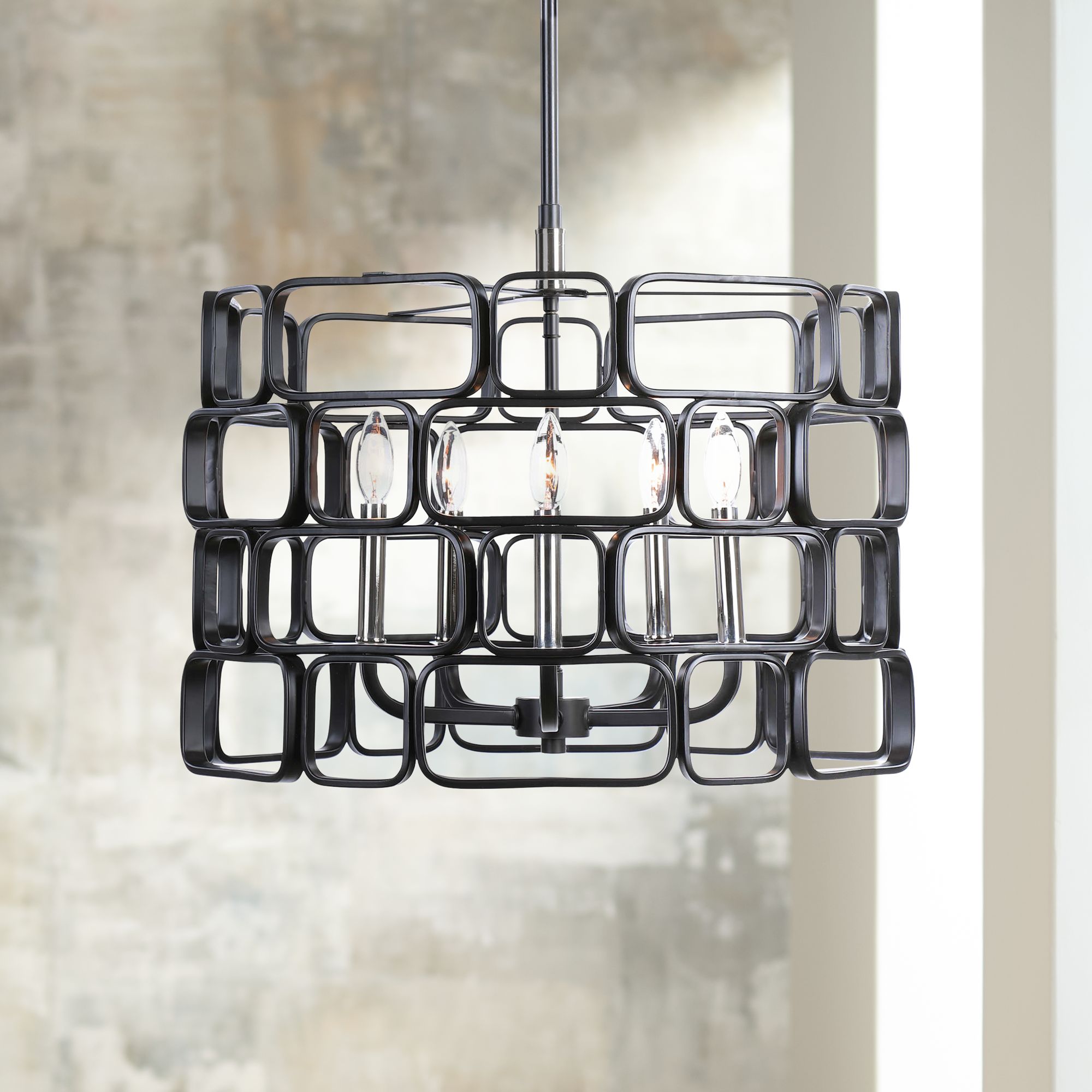 Uttermost Becton Matte Black 5-Light Pendant Light